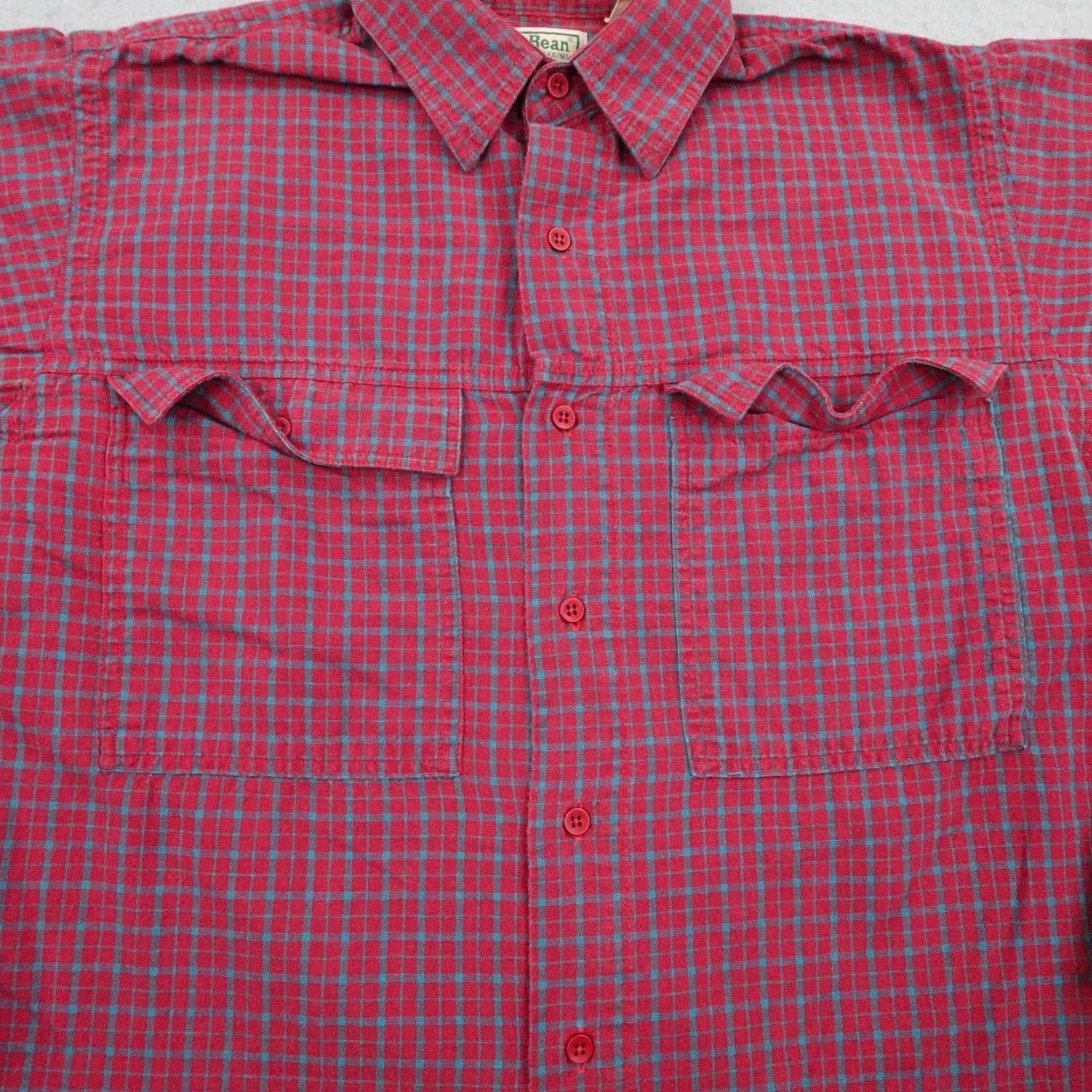 Vintage VINTAGE LL Bean Shirt Mens Small Red Check Plaid Button Up Field Shirt USA 90s Size US S / EU 44-46 / 1 - 3 Thumbnail