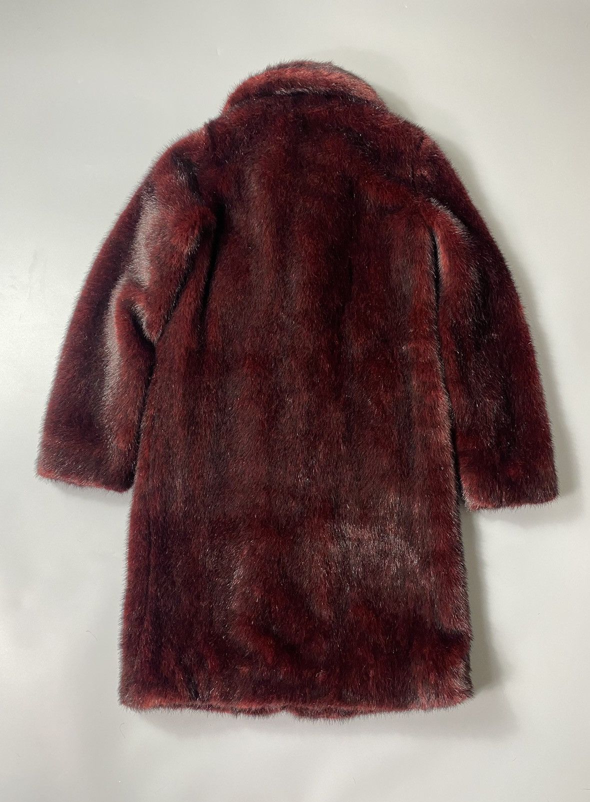 agnes b. Agnes B.- Burgundy Faux Fur Coat Size XS / US 0-2 / IT 36-38 - 10 Thumbnail
