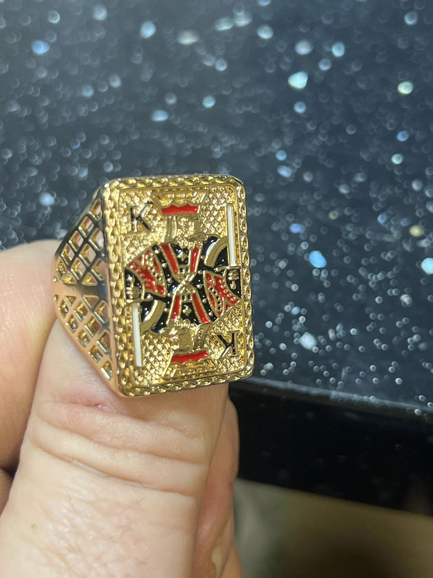 Other SIZE 9 King 14K Gold Plated Brass Zircon Spade King Ring Size ONE SIZE - 4 Thumbnail