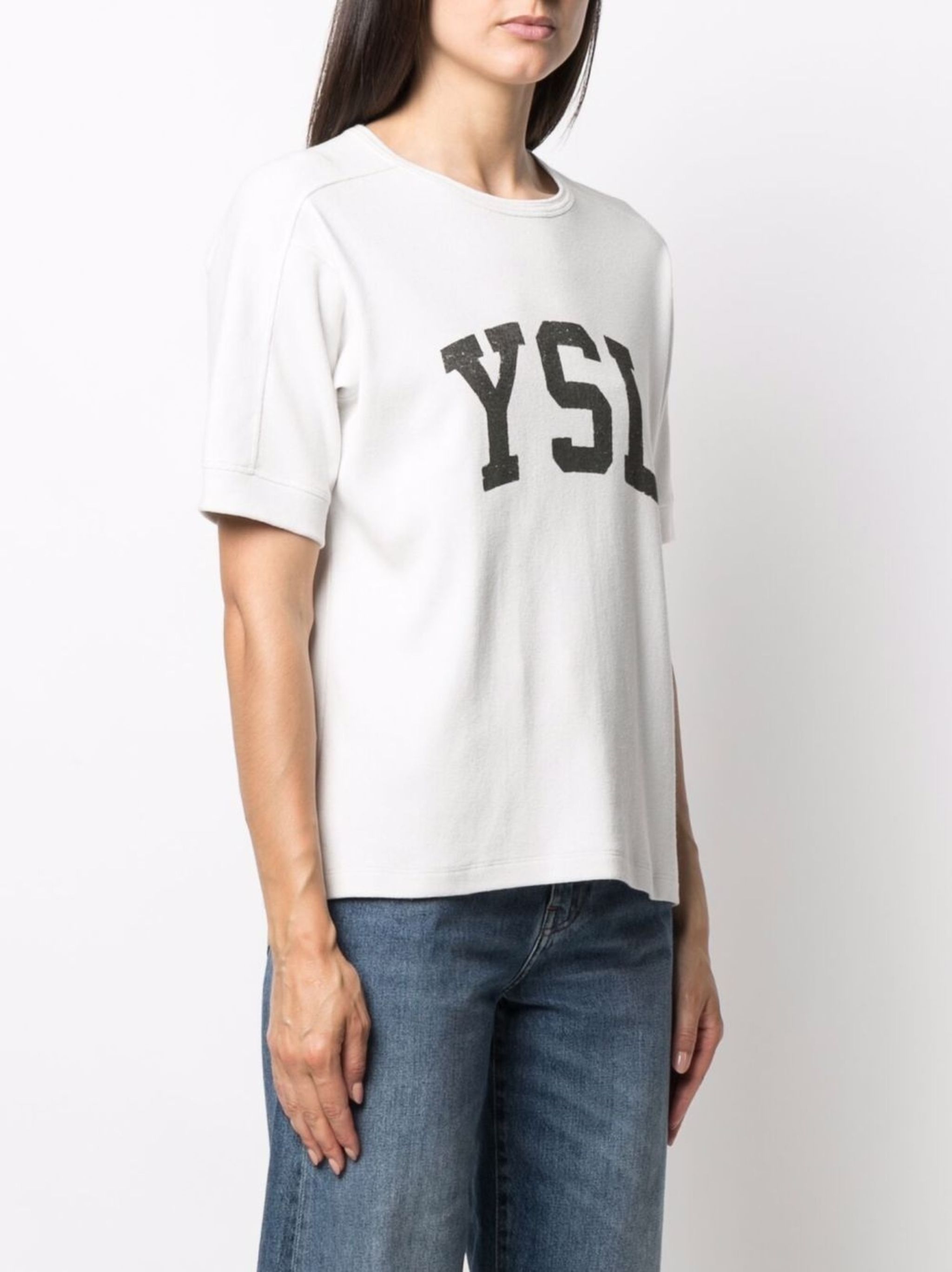 Saint Laurent Paris o1tp1o0125 T- Shirt in White Size S / US 4 / IT 40 - 3 Thumbnail