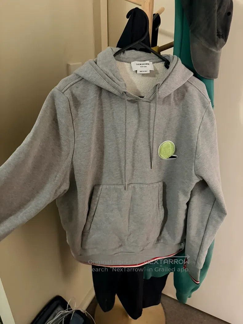 Thom Browne Thom Browne Tennis Gray Hooded Sweatshirt Size US M / EU 48-50 / 2 - 2 Thumbnail