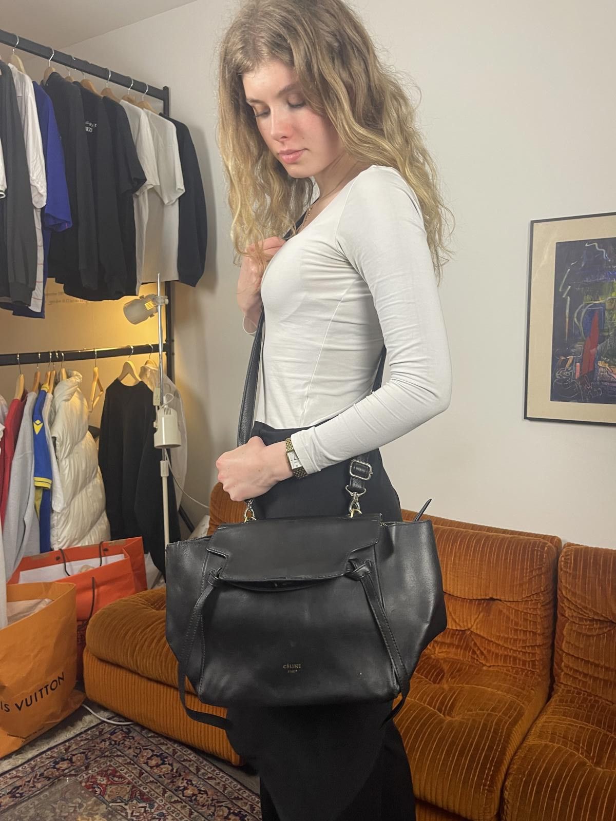 Celine Celine - Black Leather Shoulder Bag Size ONE SIZE - 1 Thumbnail