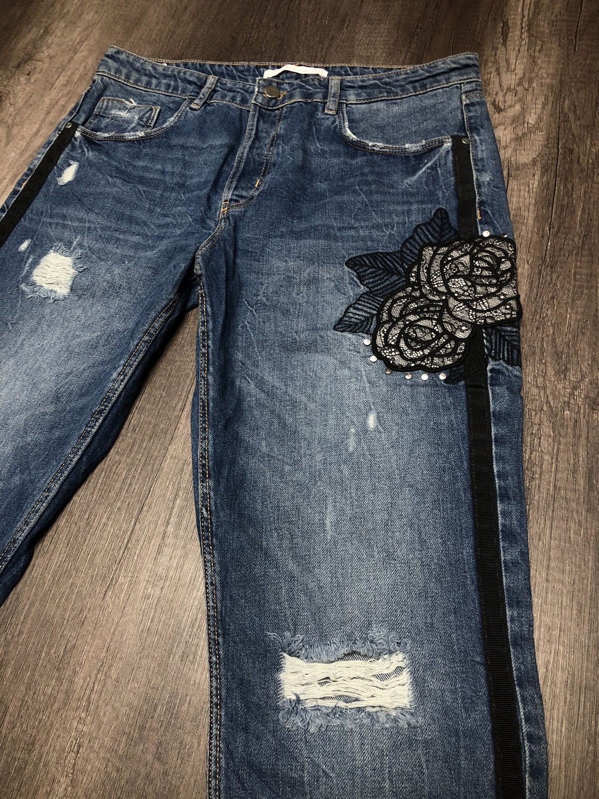 Distressed Denim Zara Trafaluc Denimwear - Main Image