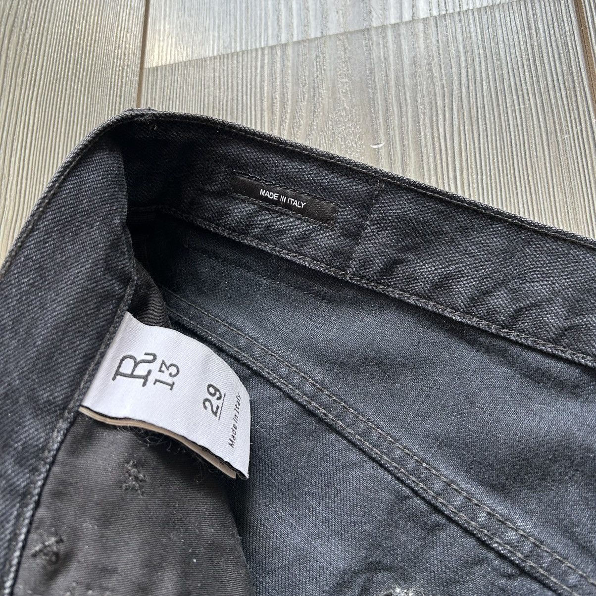 R13 R13 Cuffed Romeo Jeans Onyx Black 29 Size 29" - 16 Thumbnail