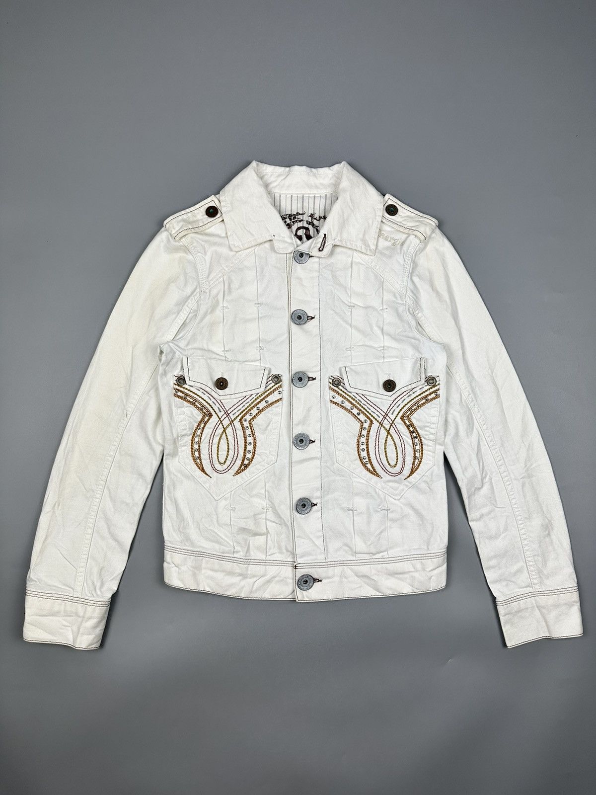 Designer Vintage Italian Designer Energie Denim Jacket Size US M / EU 48-50 / 2 - 1 Thumbnail