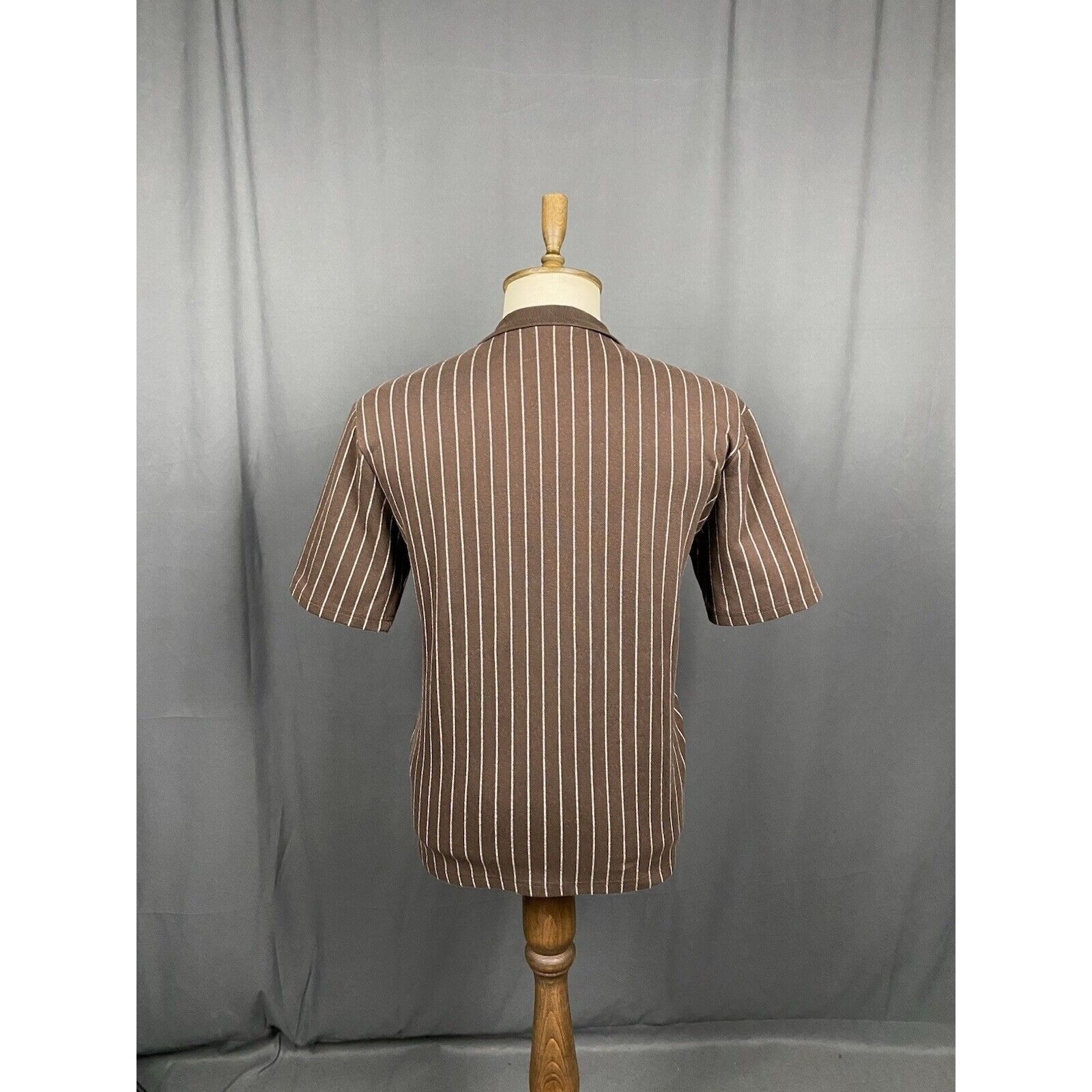Han Kjobenhavn Han Kjobehavn Men's Brown Relaxed Fit Striped Polo T-Shirt S Size US S / EU 44-46 / 1 - 7 Thumbnail