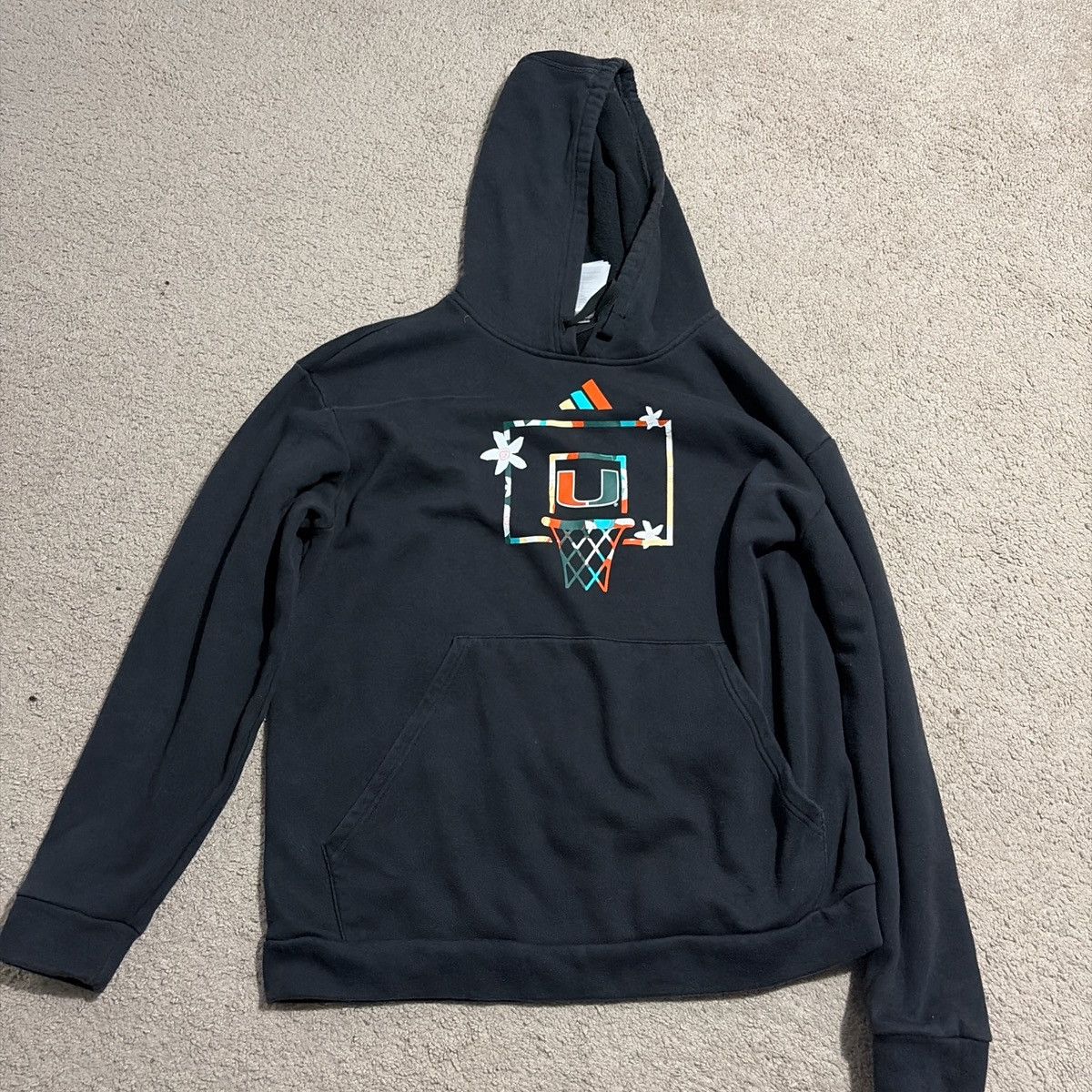 Adidas Addias Miami hurricanes black hoodie Size US L / EU 52-54 / 3 - 1 Thumbnail