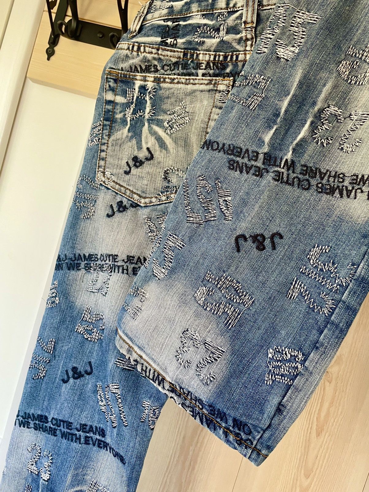 Japanese Brand × Vintage Crazy Vintage Y2K Archive Avant Garde Blue Denim Jeans Size US 30 / EU 46 - 18 Thumbnail