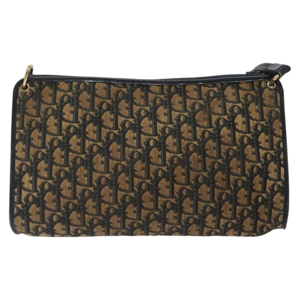 Dior DIOR Trotter Canvas Shoulder Bag Navy Gold Size ONE SIZE - 3 Thumbnail