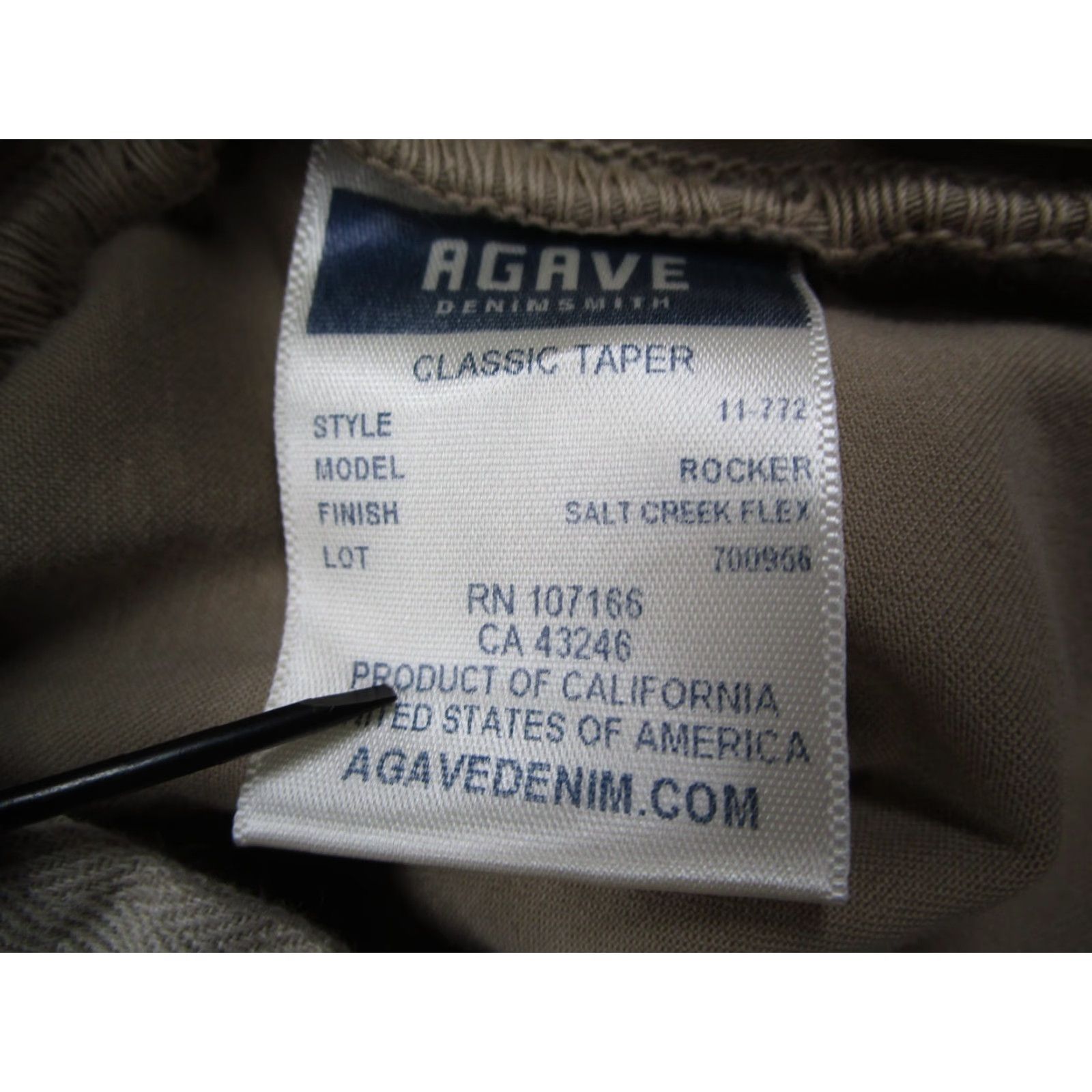 Vintage Agave Pants Mens 38 Beige Classic Taper Chino 38x31 Cotton Made in USA Size US 38 / EU 54 - 5 Thumbnail