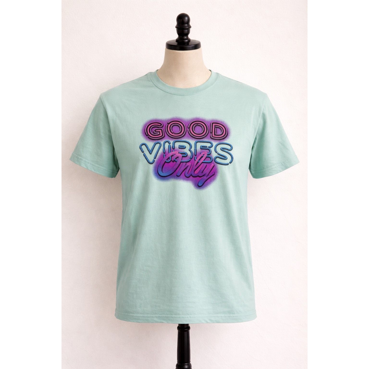 Univibe Good Vibes Only Graphic T-Shirt Neon Retro Tee XL Size US XL / EU 56 / 4 - 1 Thumbnail