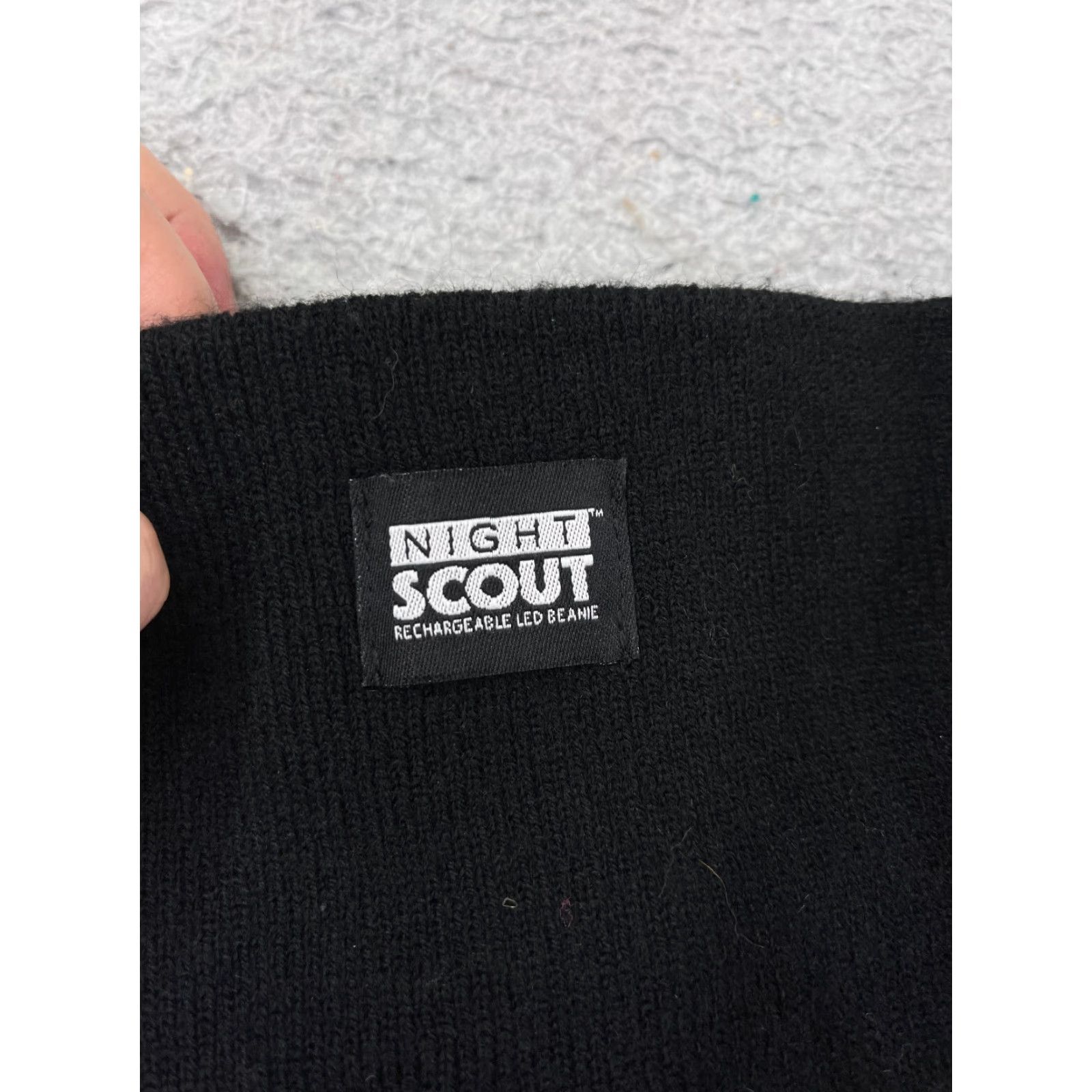 Vintage Night Scout Night Scope Beanie Hat One Size Black Knit Lined LED USB Rechargeable Camping Hunting Logo Beanie Mens Size ONE SIZE - 6 Thumbnail