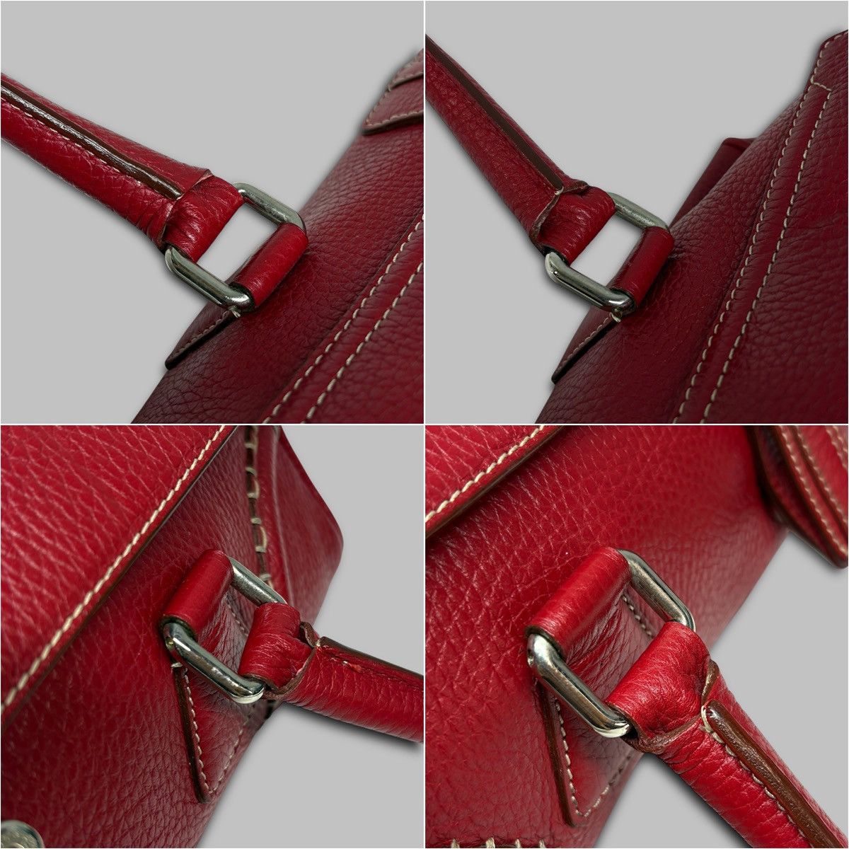 Burberry Burberry London Hot Red Leather Shoulder Bag Nova Check Size ONE SIZE - 24 Thumbnail