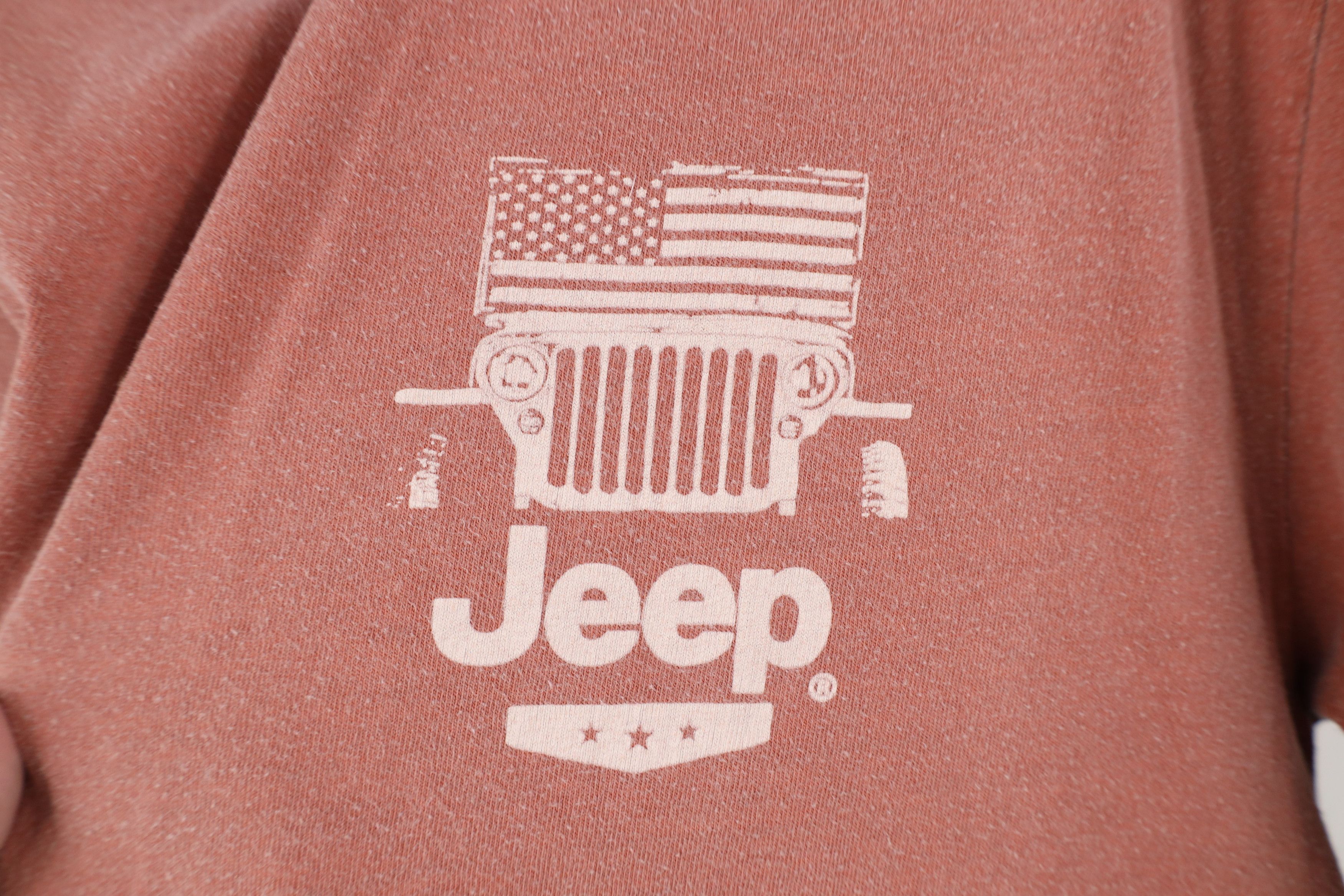 Vintage Vintage 90s Y2K Pigment Dye Jeep Motors T-Shirt Red Orange Size US M / EU 48-50 / 2 - 4 Thumbnail
