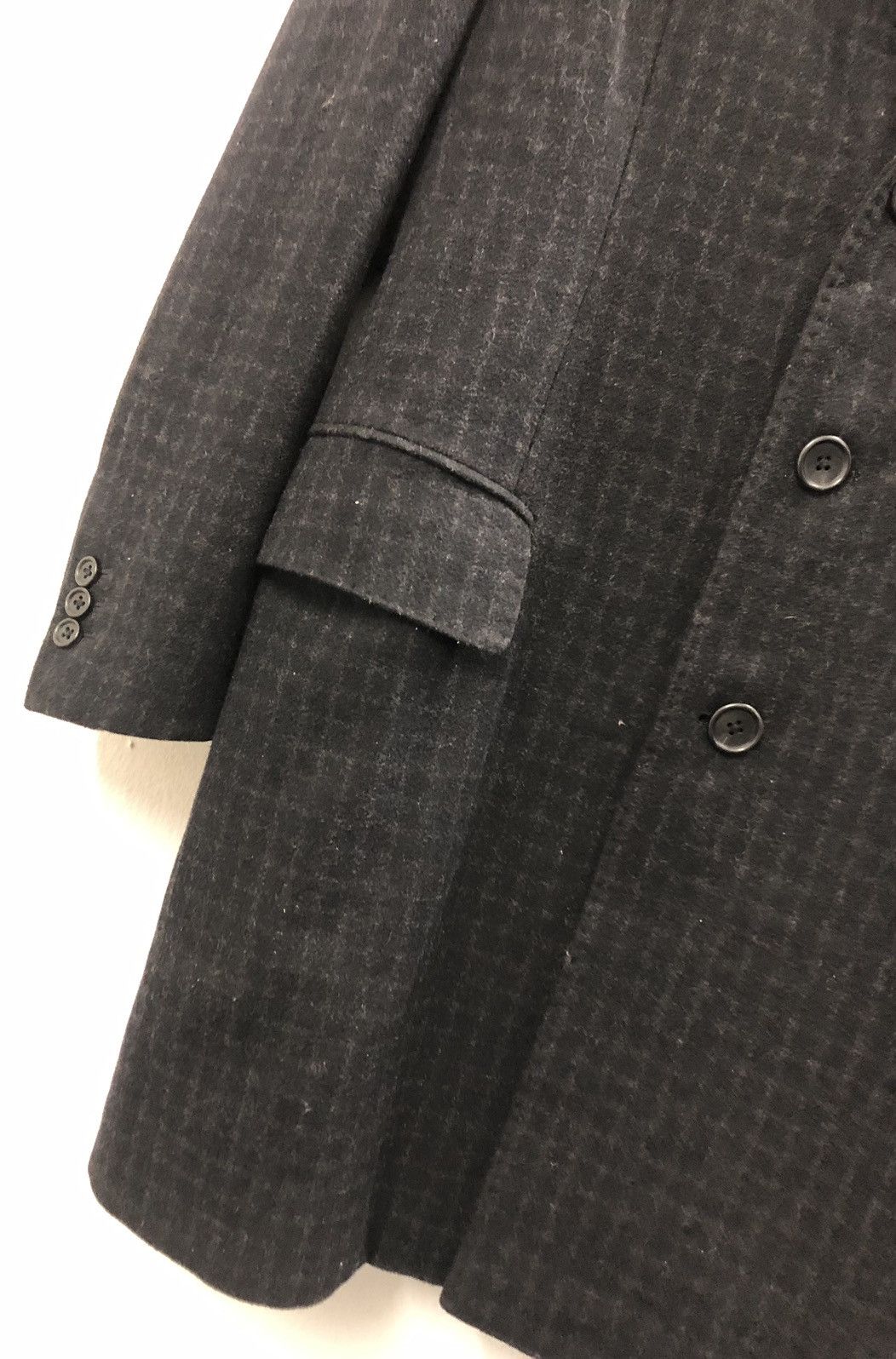 Other Vintage Carreman Wool&Cashmere Checkered Trench Coat Jacket Size 38R - 6 Thumbnail