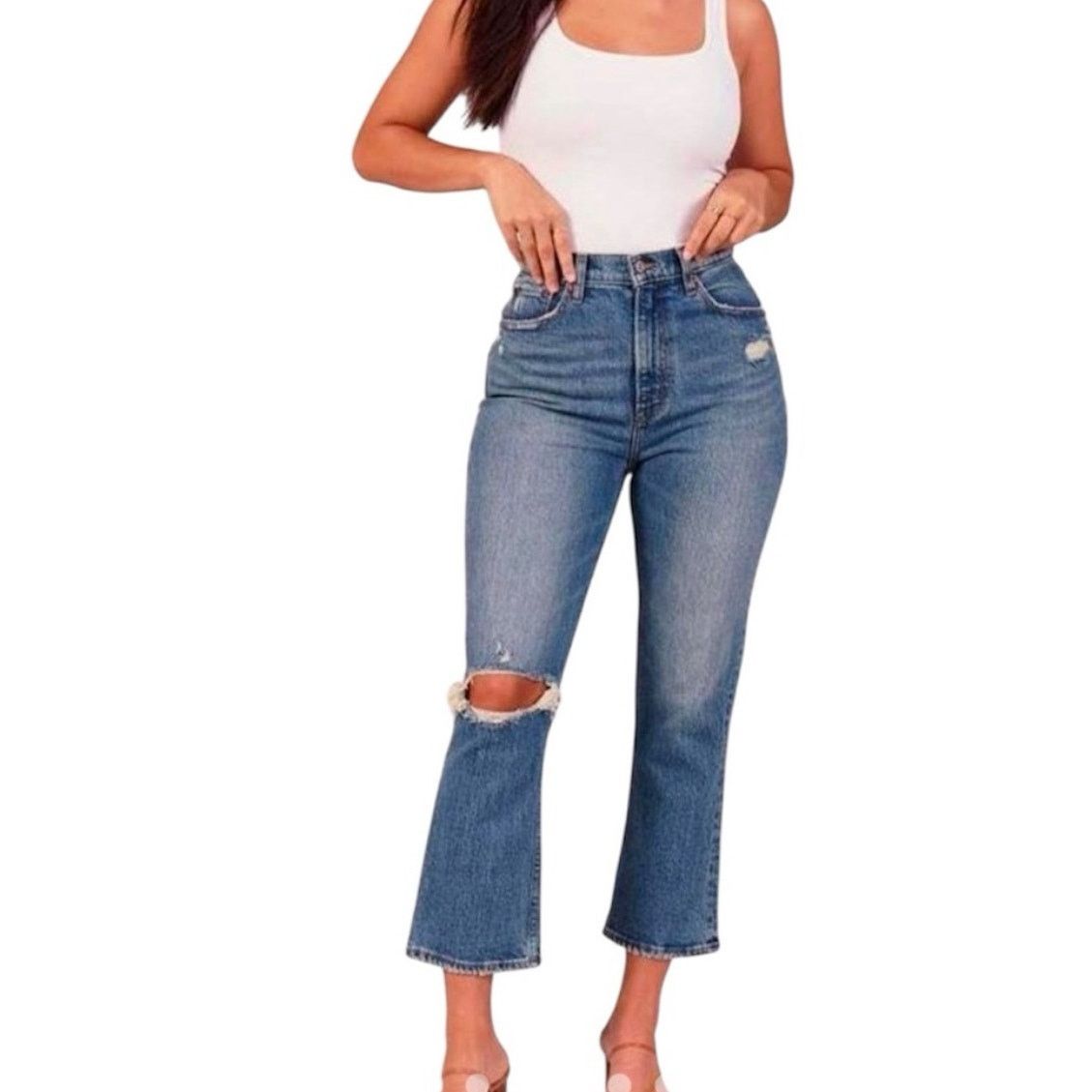 Abercrombie & Fitch Abercrombie & Fitch - Curve Love kick flare Distressed / 8R Size 30" / US 8 / IT 44 - 1 Thumbnail