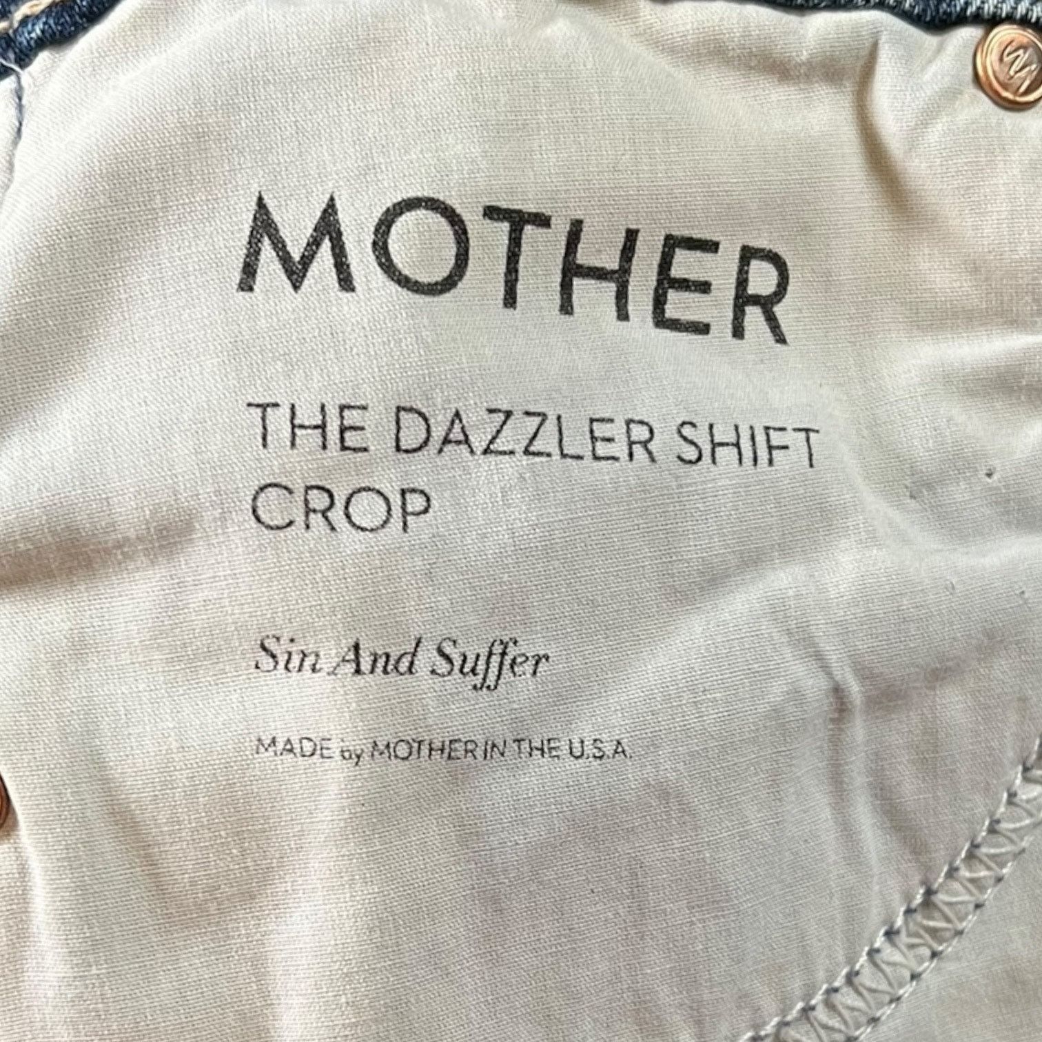 MOTHER Mother Superior The Dazzler Shift Crop Sin and Suffer Sz 25 Size 25" / US 0 / IT 36 - 9 Thumbnail