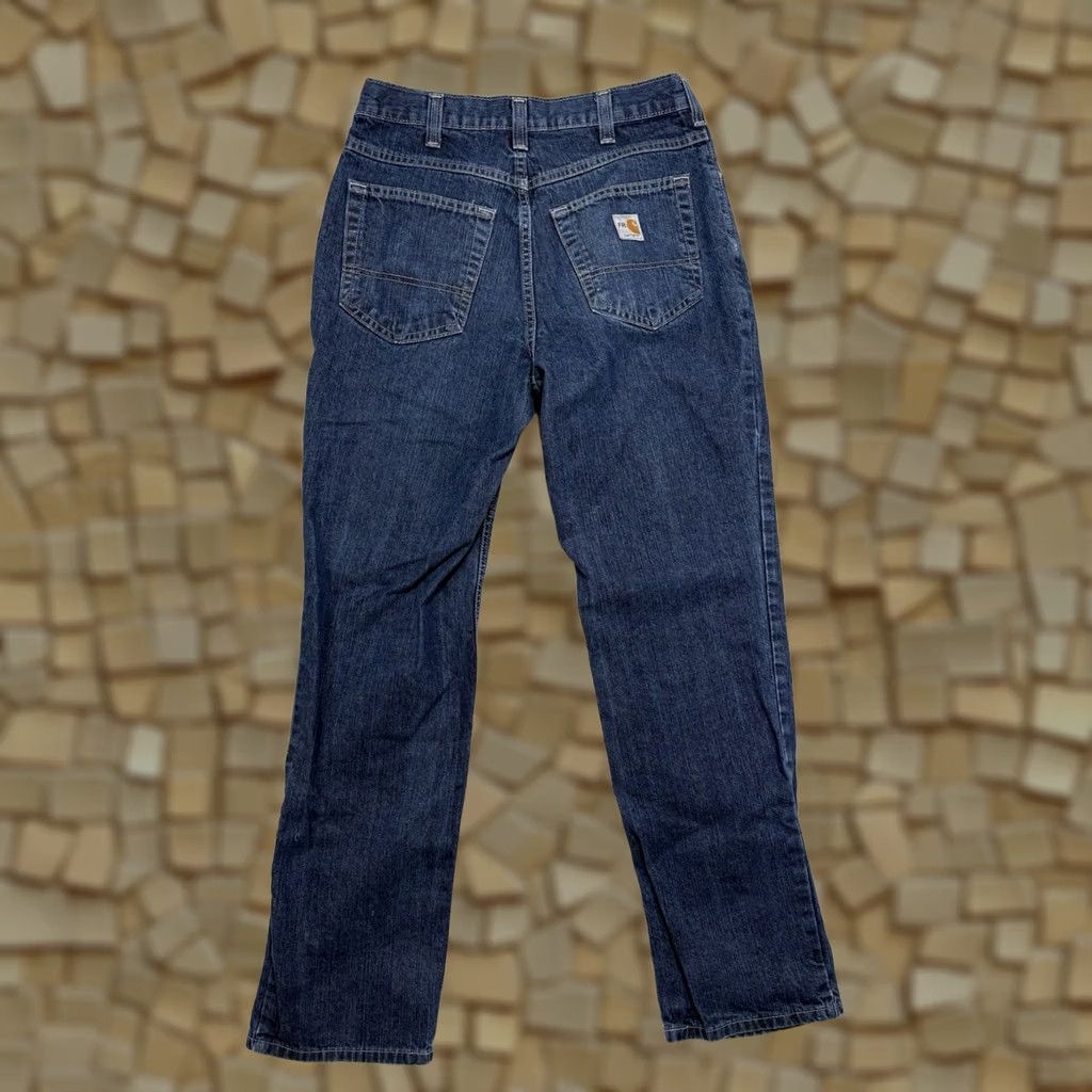 Carhartt Carhartt Flame Resistant Jeans Mens 30x32 Blue Dark Wash Denim Work Size US 30 / EU 46 - 1 Thumbnail