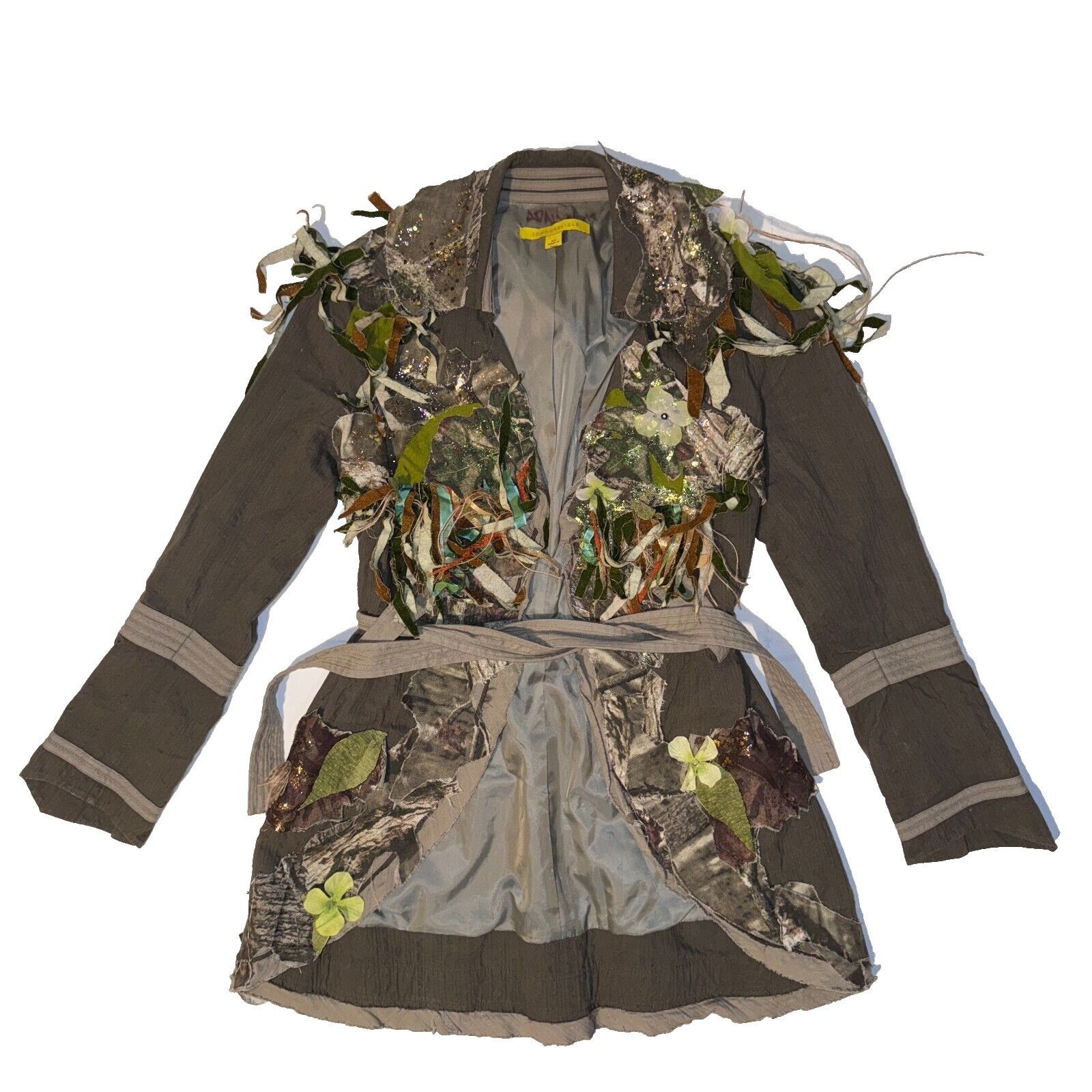 Other 1 of 1 Custom Camo Fairy Glitter Floral Belted Brown Jacket Size XS / US 0-2 / IT 36-38 - 1 Thumbnail