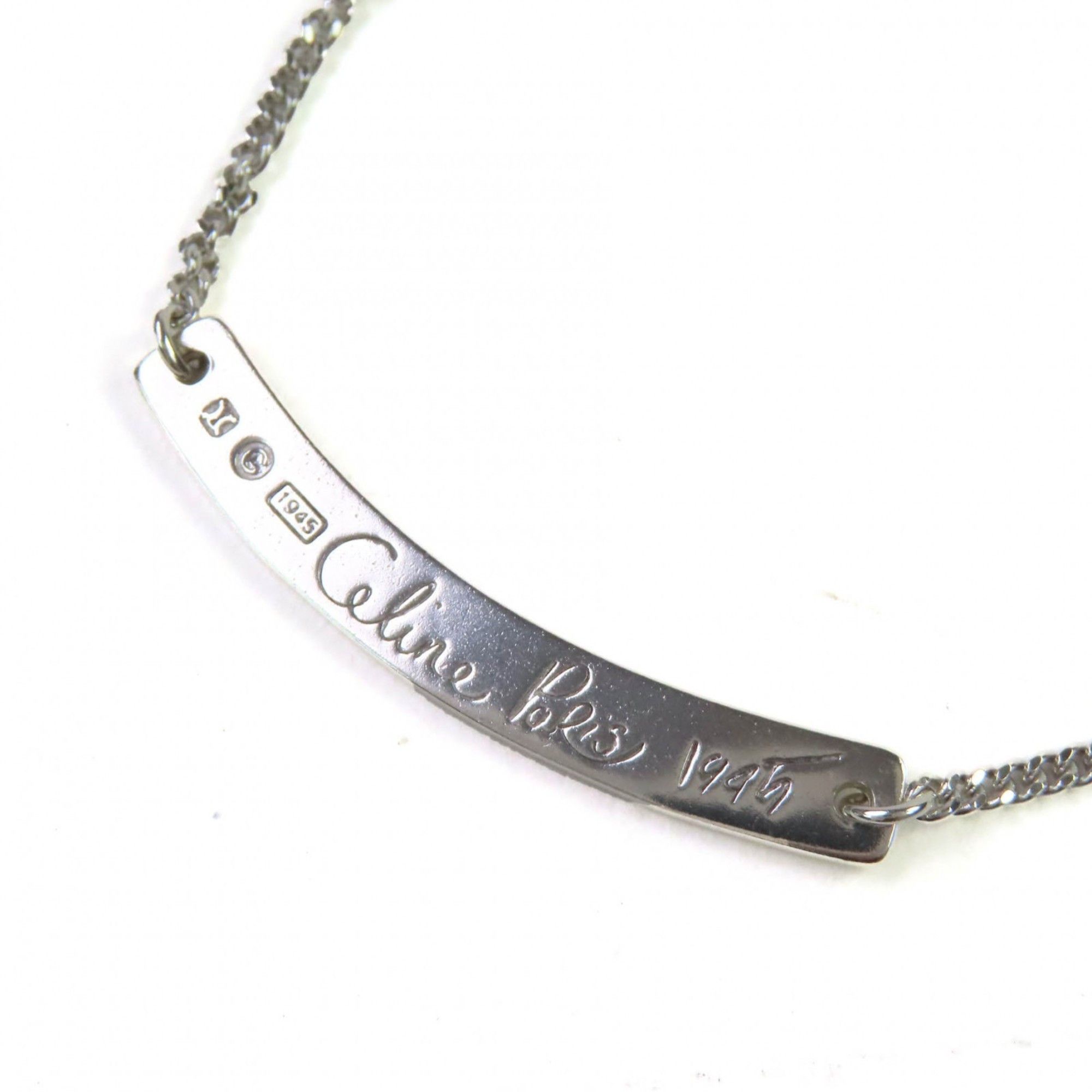 Celine CELINE SV925 Macadam Logo Plate Necklace Pendant Accessory Silver Weight 6.6g Women's Size ONE SIZE - 1 Thumbnail