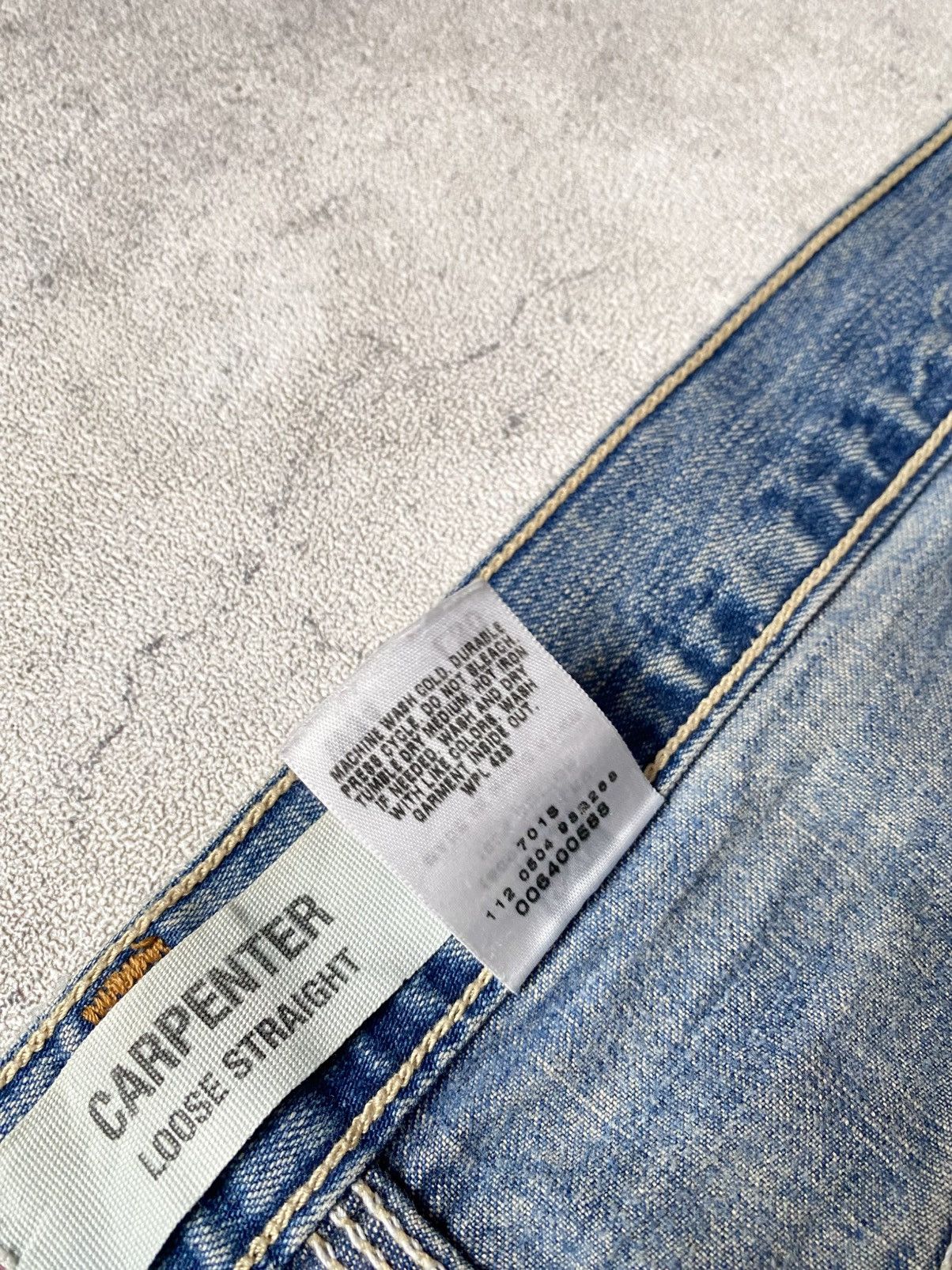 Levi's Vintage 00s Levis Carpenter Y2K Blue Jeans Loose Straight Size US 34 / EU 50 - 17 Thumbnail