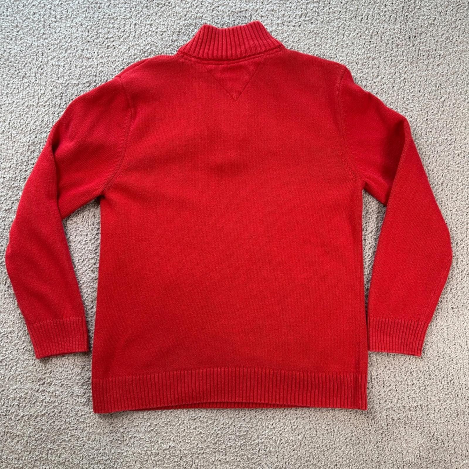 Tommy Hilfiger Tommy Hilfiger Men's Knit Sweater XL Red Quarter 1/4 Zip Size US XL / EU 56 / 4 - 3 Thumbnail