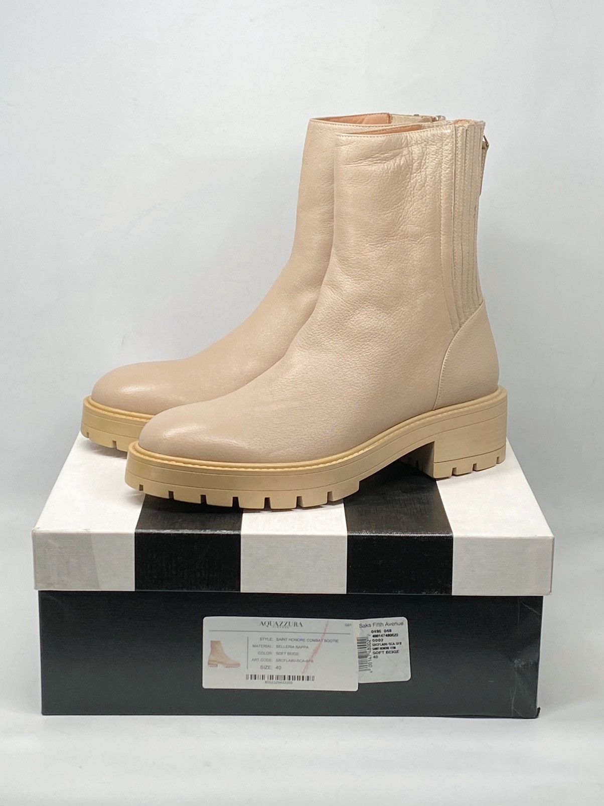 Aquazzura Aquazzura Saint Honore Leather Combat Booties size 40 Size US 10 / IT 40 - 13 Thumbnail
