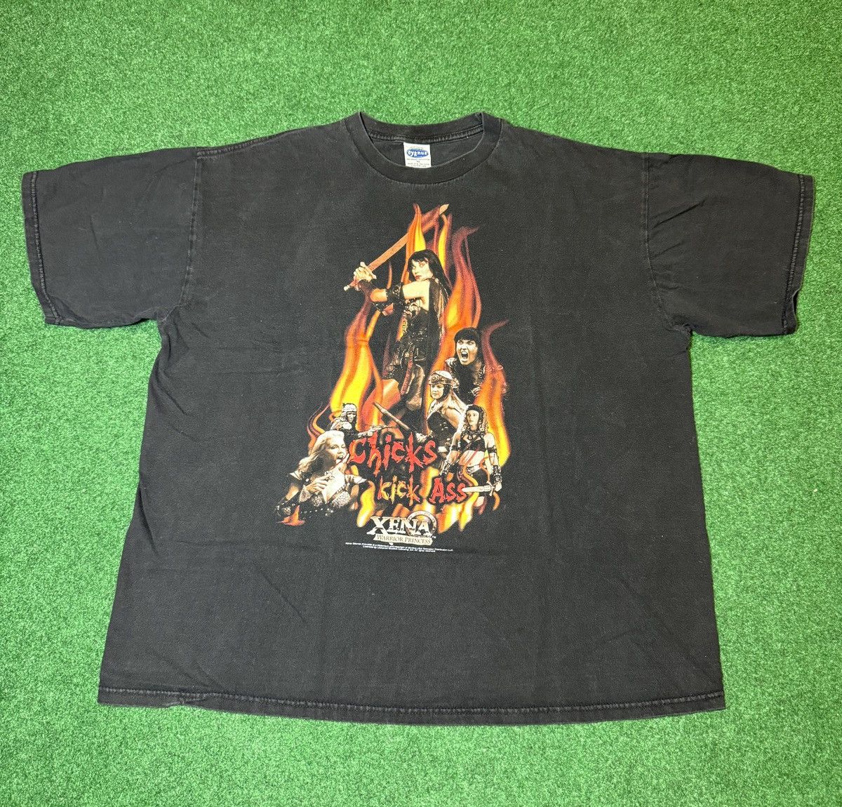 Vintage Vtg 90s RARE Xena Princess Warrior Chicks Kick Ass T Shirt Size US XL / EU 56 / 4 - 1 Thumbnail