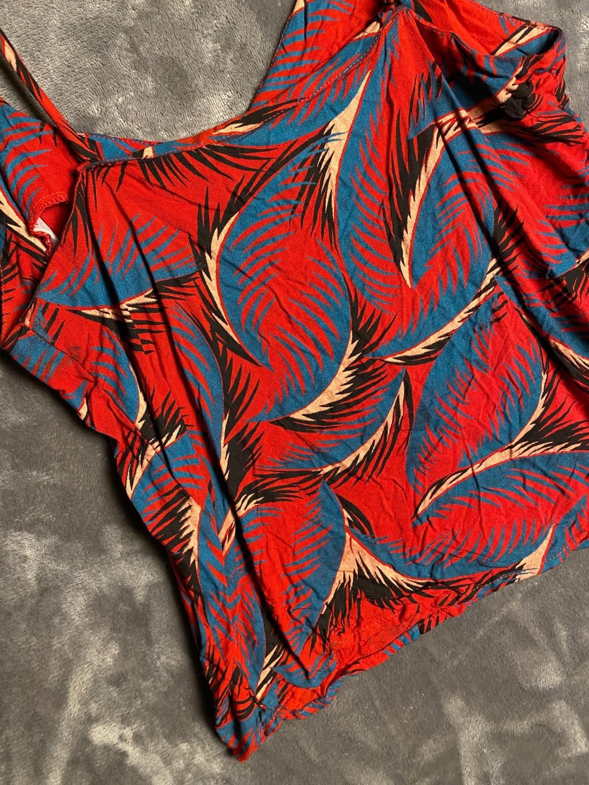 Designer Vintage LGY Rayon Womens Tropical Red Tank Top Sz. M (B13) Size M / US 6-8 / IT 42-44 - 5 Thumbnail