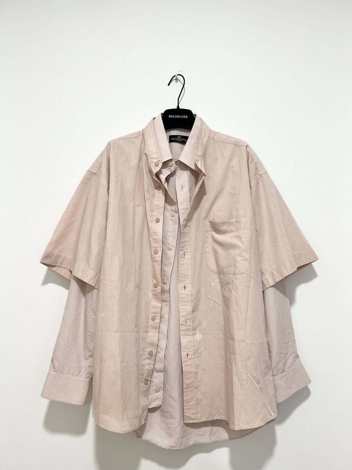 image of 1 Of 1 x Balenciaga Hybrid Double Layer Shirt in Peach, Men's (Size Medium)