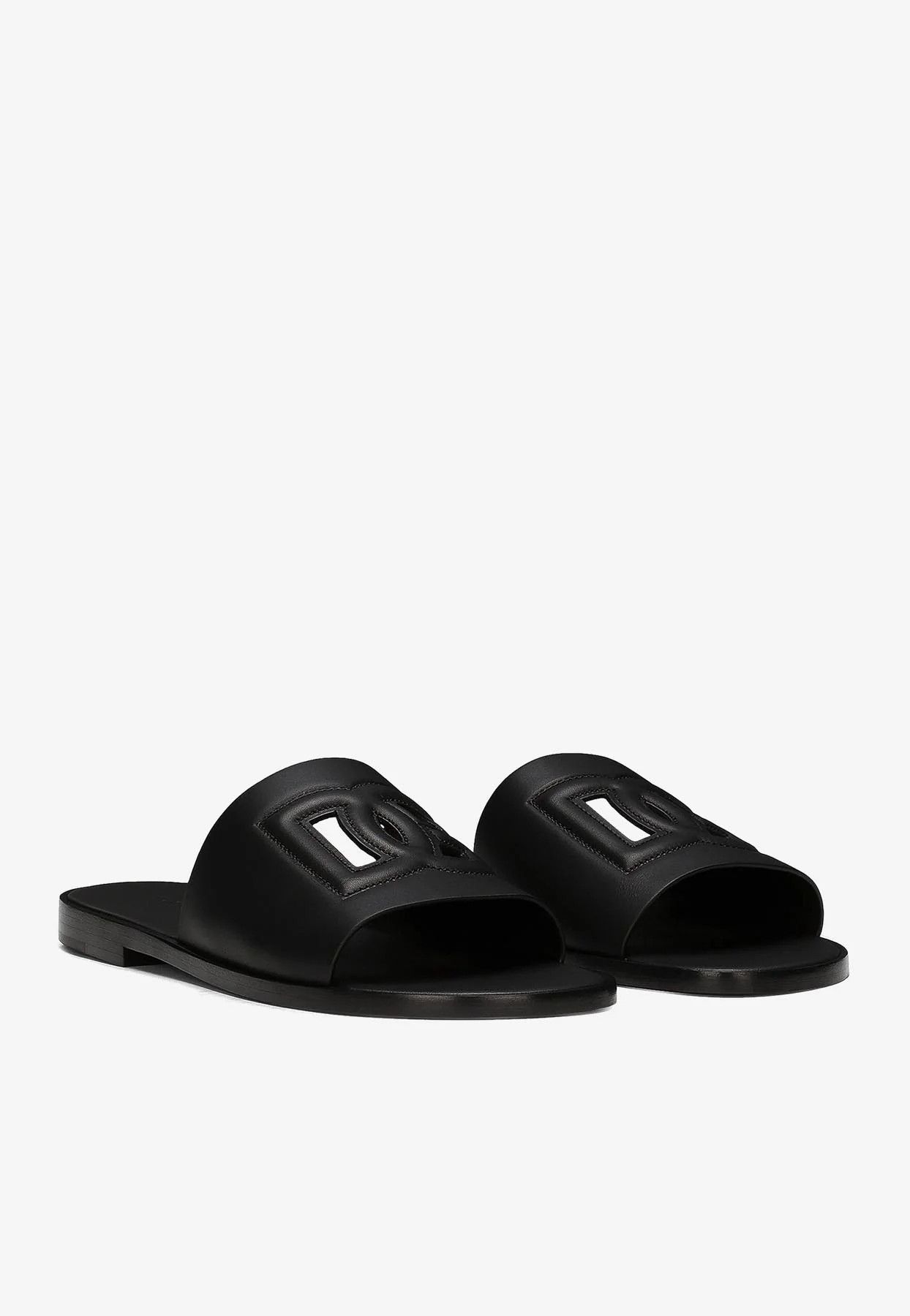 Dolce & Gabbana o1s22i1n0225 Leather Slides in Black Size US 8 / EU 41 - 2 Thumbnail
