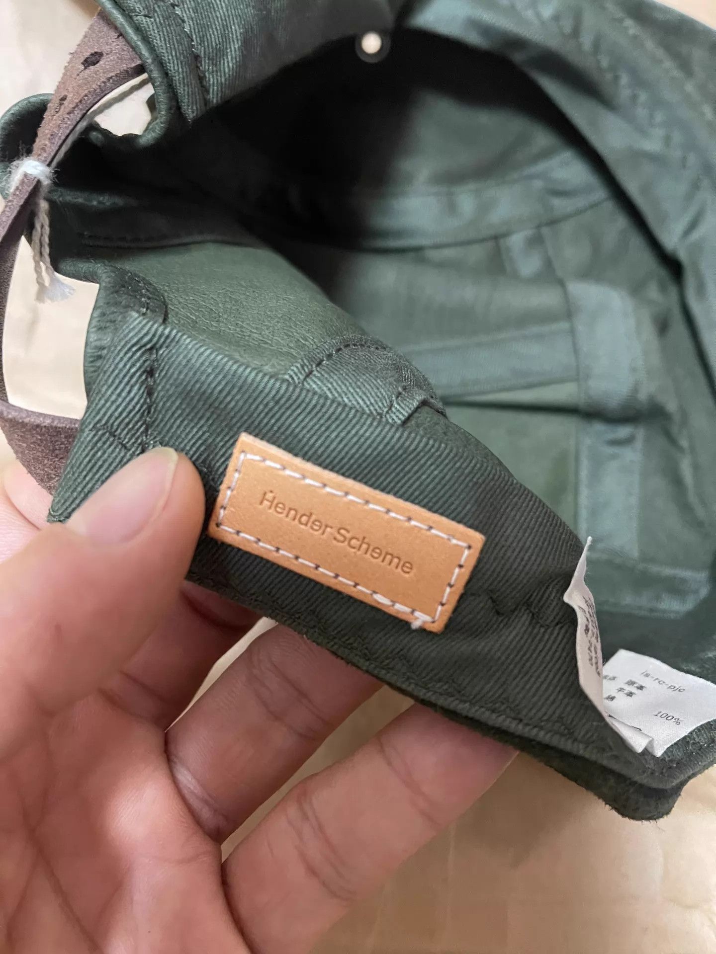 Hender Scheme Hender Scheme Pig Jet Cap Suede Dark Green Size ONE SIZE - 4 Thumbnail