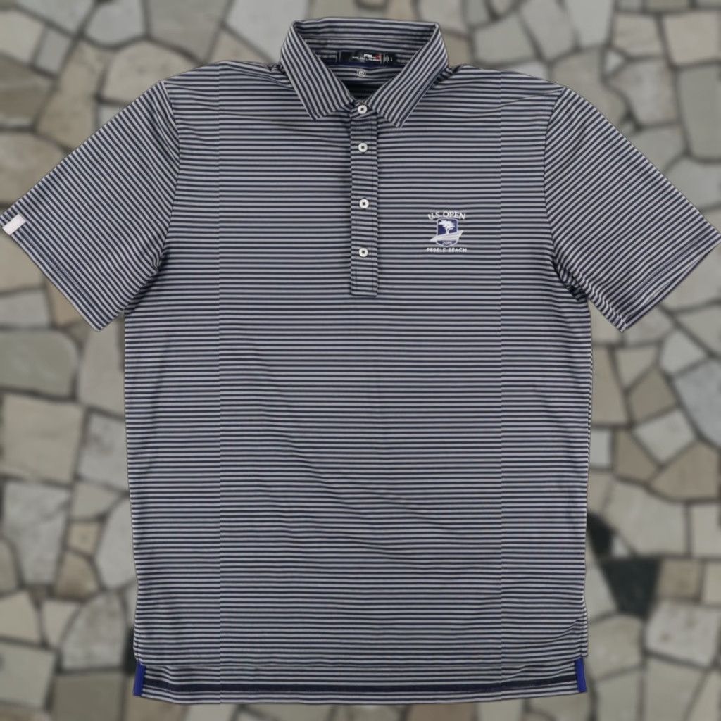 RLX Ralph Lauren RLX Ralph Lauren US Open Pebble Beach Striped Polo Shirt Navy Men's L Size US L / EU 52-54 / 3 - 1 Thumbnail