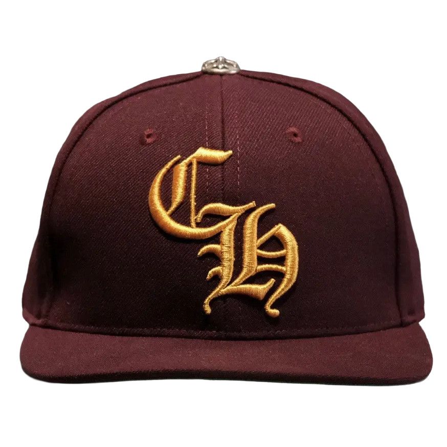 Chrome Hearts CH Baseball Hat Burgundy/Gold Size ONE SIZE - 1 Preview