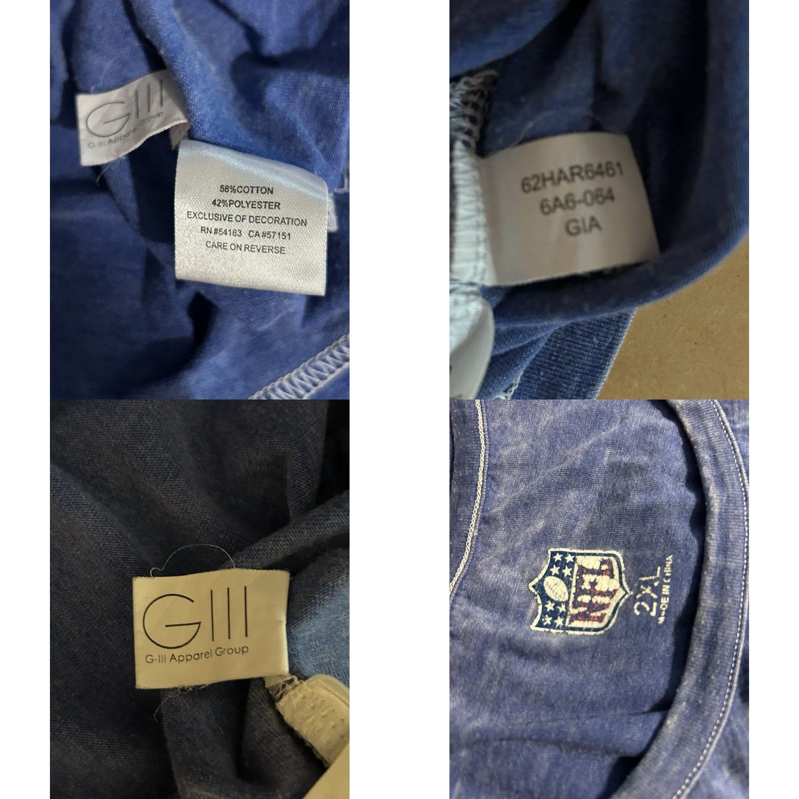 G-III VINTAGE not applicable New York Giants Tank Top Men 2XL Heather Blue Front Graphic G-III Apparel Group Size US XXL / EU 58 / 5 - 9 Thumbnail