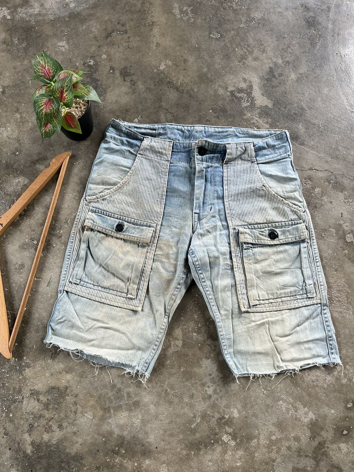Blue Blue Japan × Japanese Brand × Vintage 🔥Blue Blue Japan Bushpants Custom Shorts Denim Pants Size US 31 - 1 Thumbnail