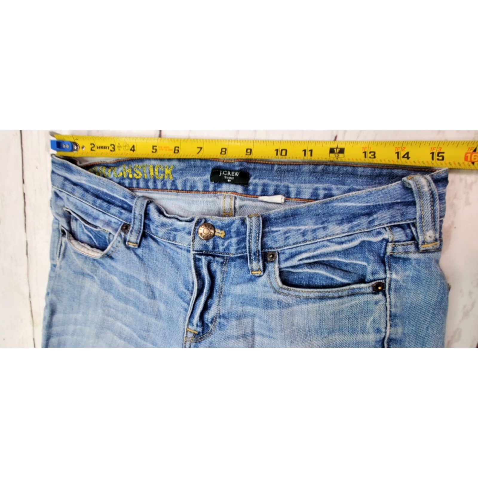 J.Crew J.CREW Toothpick Jeans 30x30 Blue Stretch Denim 2x Light & Dark Wash Women’s 28 Regular Waist 30 Inseam Belt Loops 5-Pocket Vintage: No Size 30" / US 8 / IT 44 - 6 Thumbnail