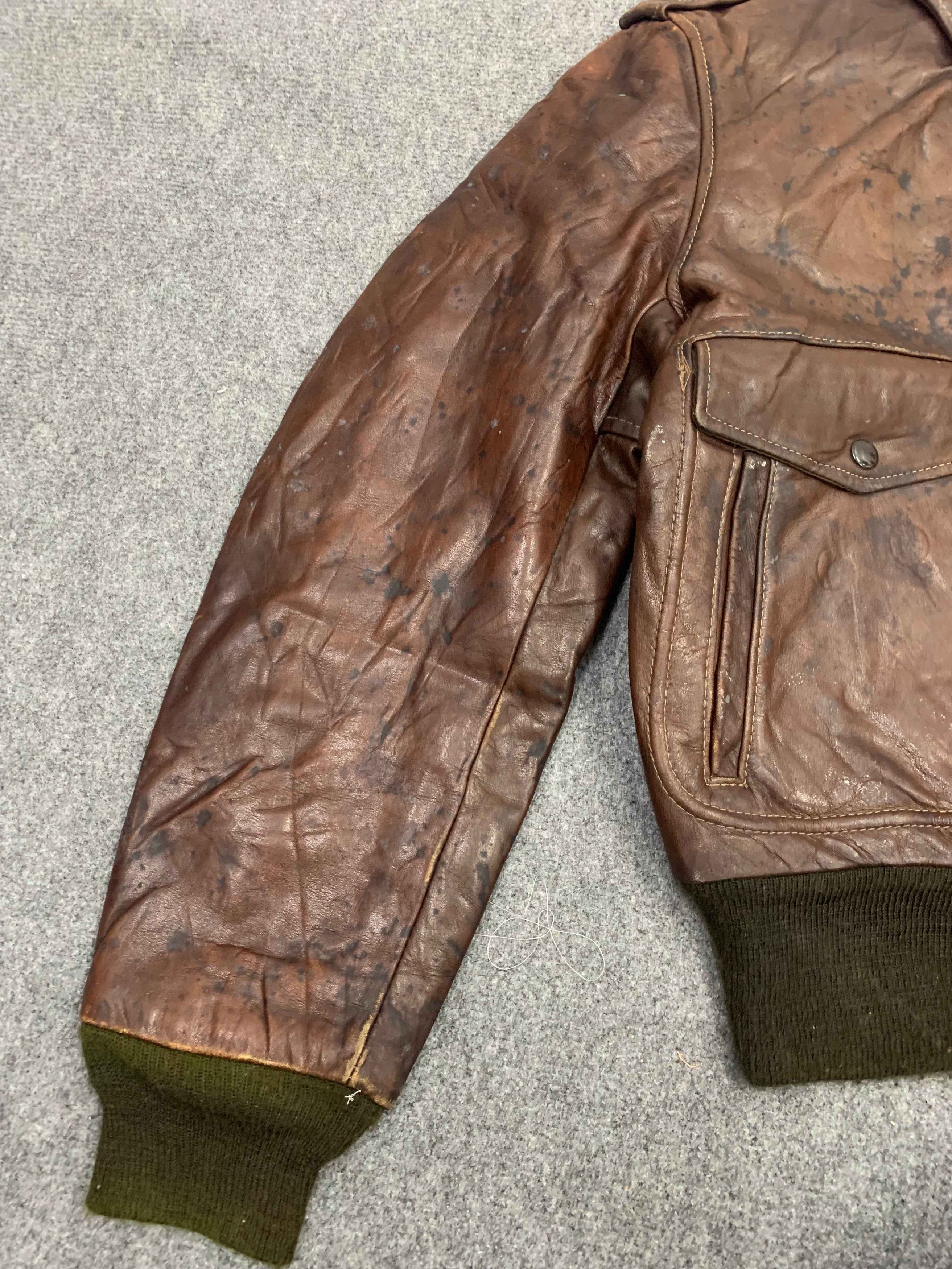 Schott Vintage 50s Schott Made In Usa Flight Leather Bomber Jacket Size US S / EU 44-46 / 1 - 14 Thumbnail