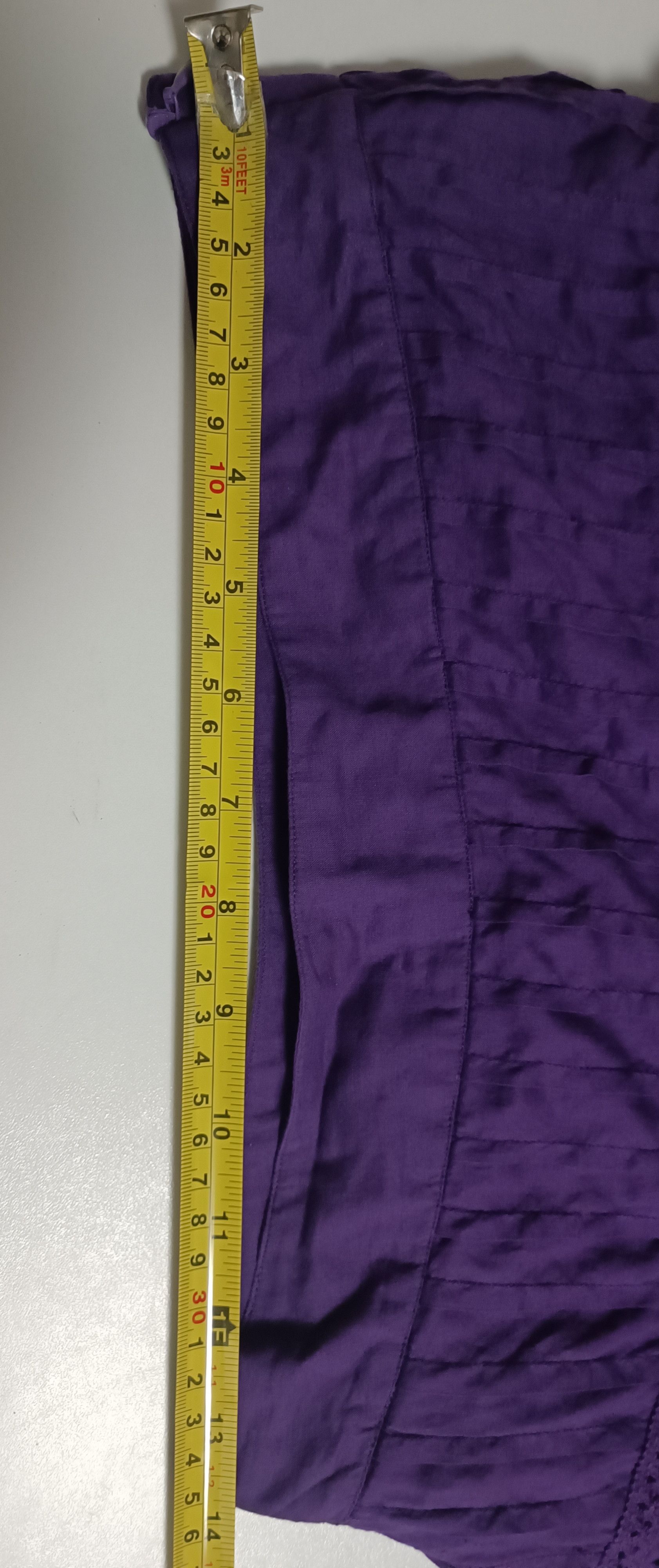 Jean Paul Gaultier Purple cotton skirt with silk ruffles Size 26" / US 2 / IT 38 - 24 Thumbnail