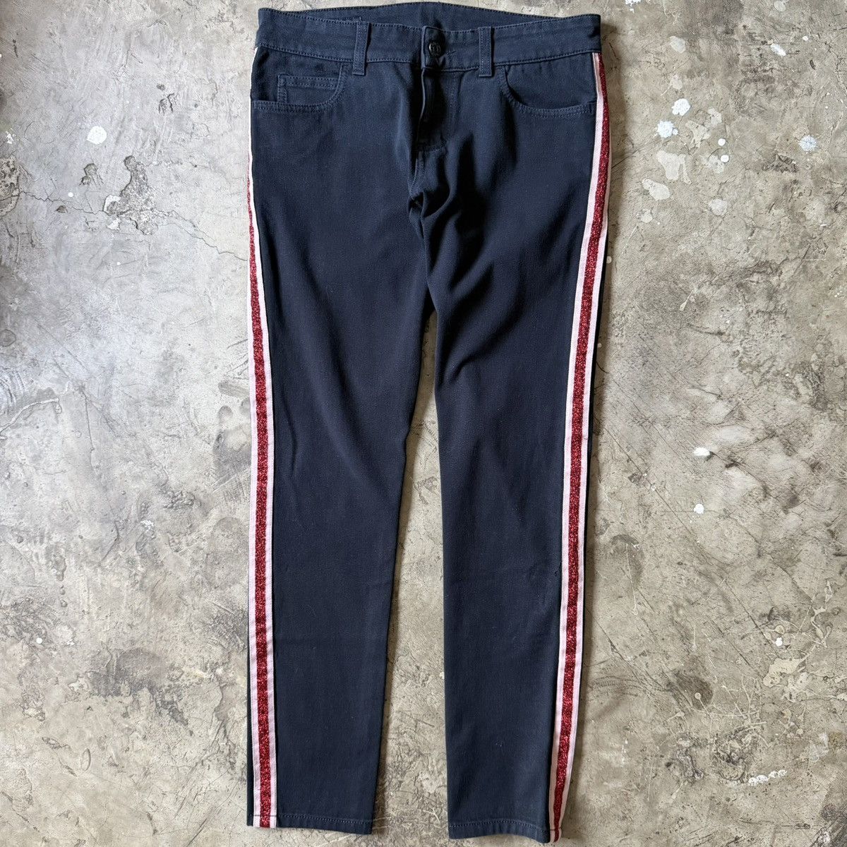 Gucci Gucci - Side Tape Glittered Jeans Size 26" / US 2 / IT 38 - 1 Thumbnail