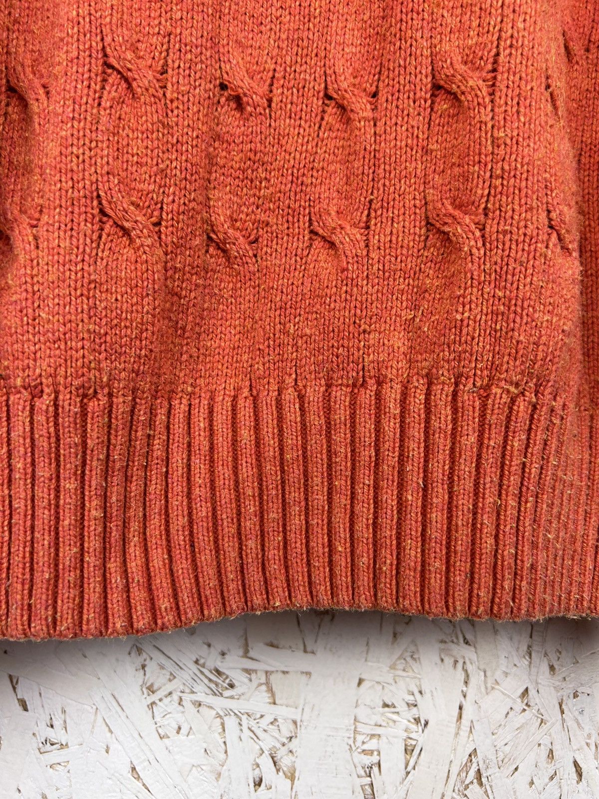 Polo Ralph Lauren Polo By Ralph Lauren 100% Silk Cable Knit Sweater In Orange Size US XL / EU 56 / 4 - 7 Thumbnail