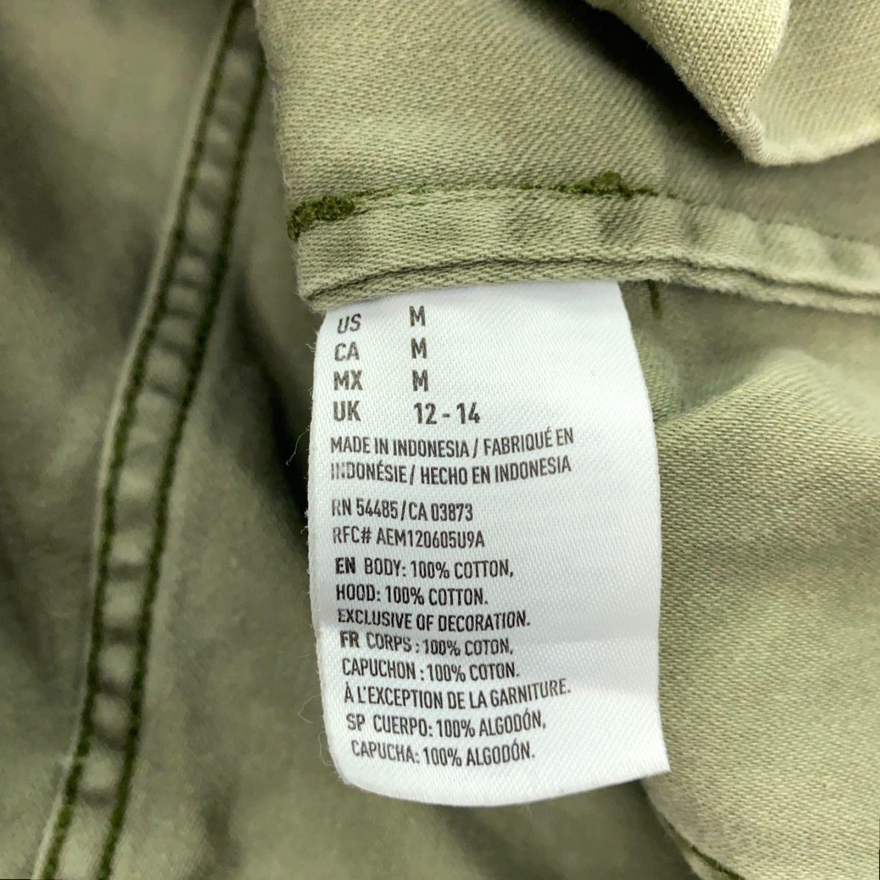 American Eagle Outfitters American Eagle Jacket Womens Medium Green Twill Zip/Snap Removable Hood Size M / US 6-8 / IT 42-44 - 6 Thumbnail
