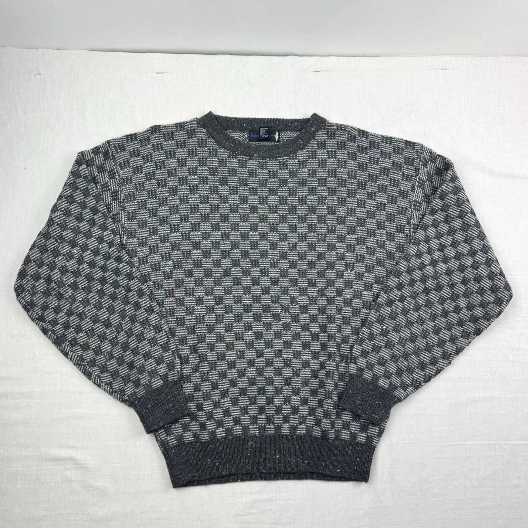 Vintage VINTAGE Falcon Court Sweater Adult Large Gray Knit Pullover 80s Classic Mens Size US L / EU 52-54 / 3 - 2 Thumbnail