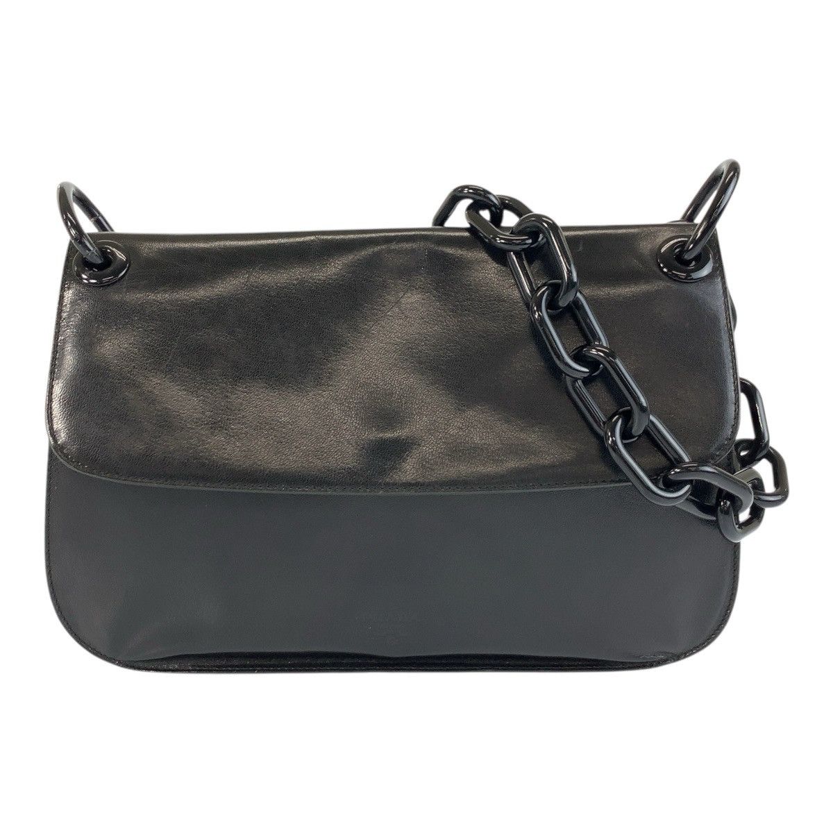 Prada Prada Leather Chain Shoulder Bag Leather Shoulder Bag Duty Free For Usa in Black, Women's