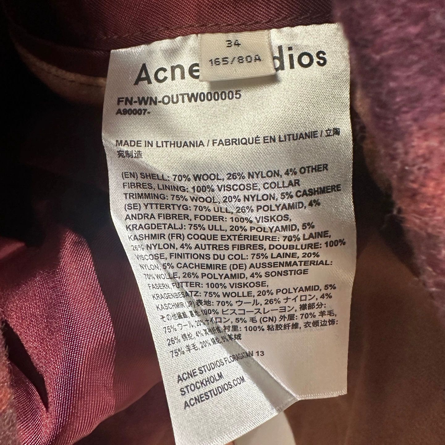 Acne Studios Acne Studios may696 Check Wool Lapel Coat Women's Size XS / US 0-2 / IT 36-38 - 4 Thumbnail