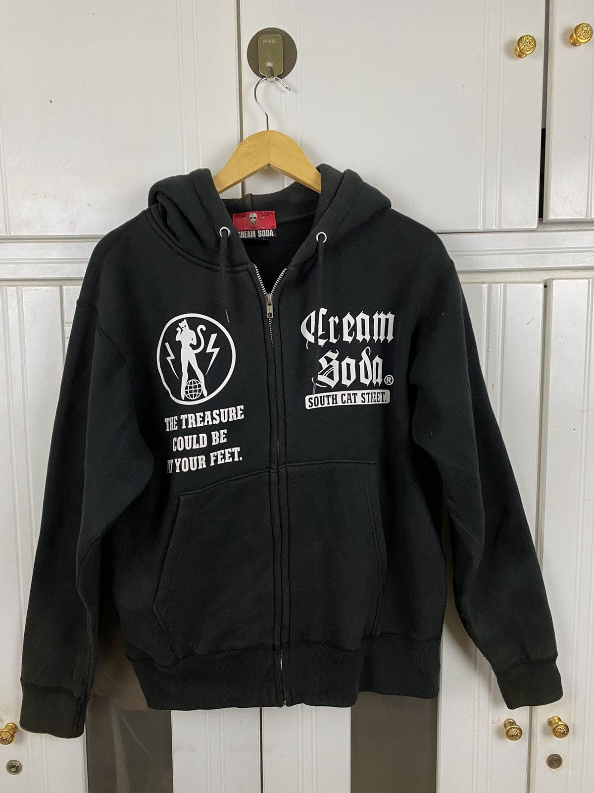 Band Tees × Vintage Vintage Black Cat Cream Soda Hoodies Zipper Size US M / EU 48-50 / 2 - 2 Thumbnail