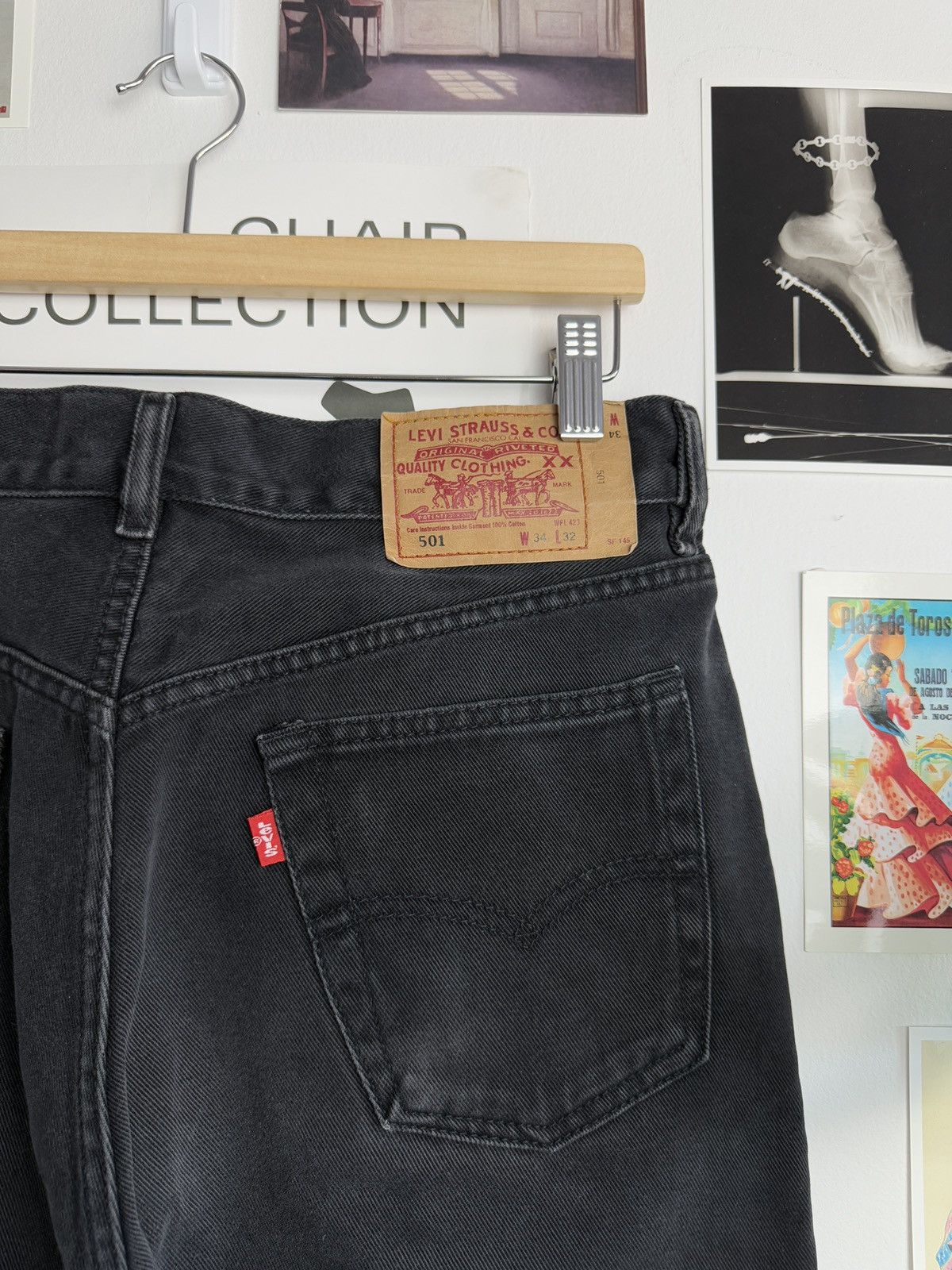 Levi's × Levi's Vintage Clothing Vintage 90s Levi’s 501 made in usa black denim pants 34x32 Size US 34 / EU 50 - 4 Thumbnail