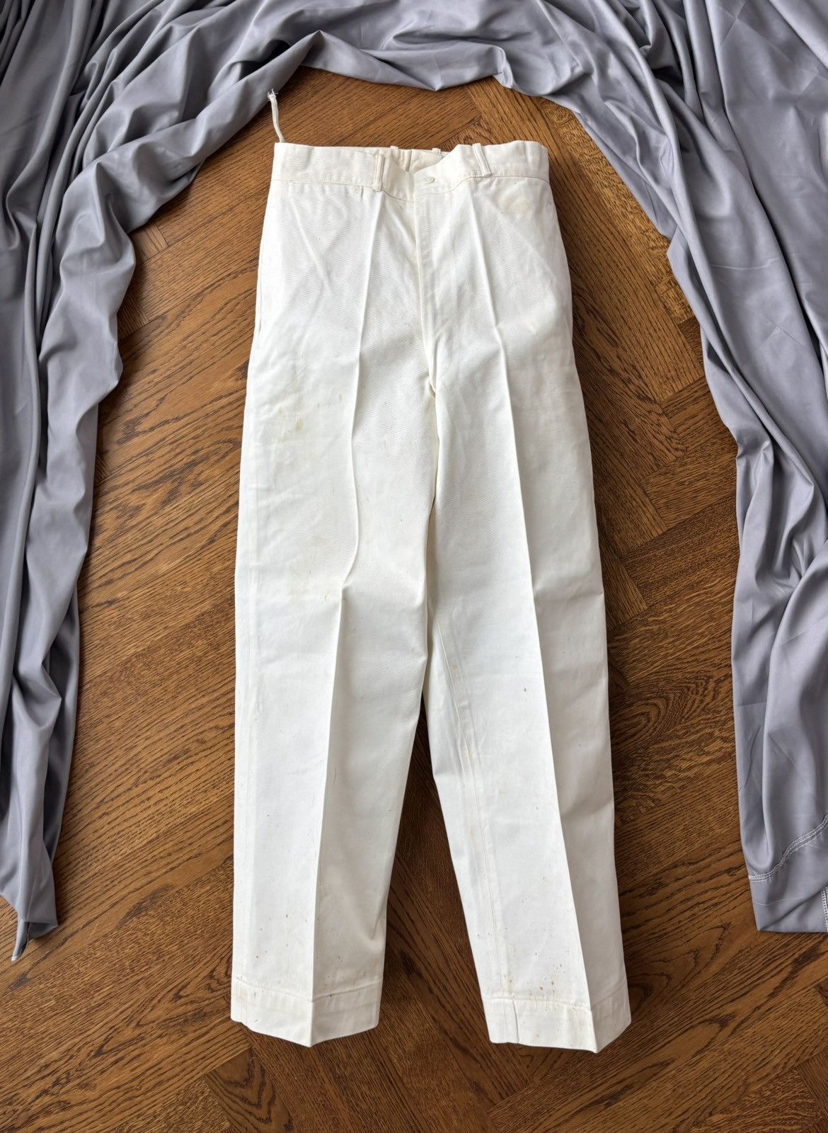 Vintage 1950s Trousers Vintage Dress Pants RCN Navy WW2 Structured Size 34R - 3 Thumbnail