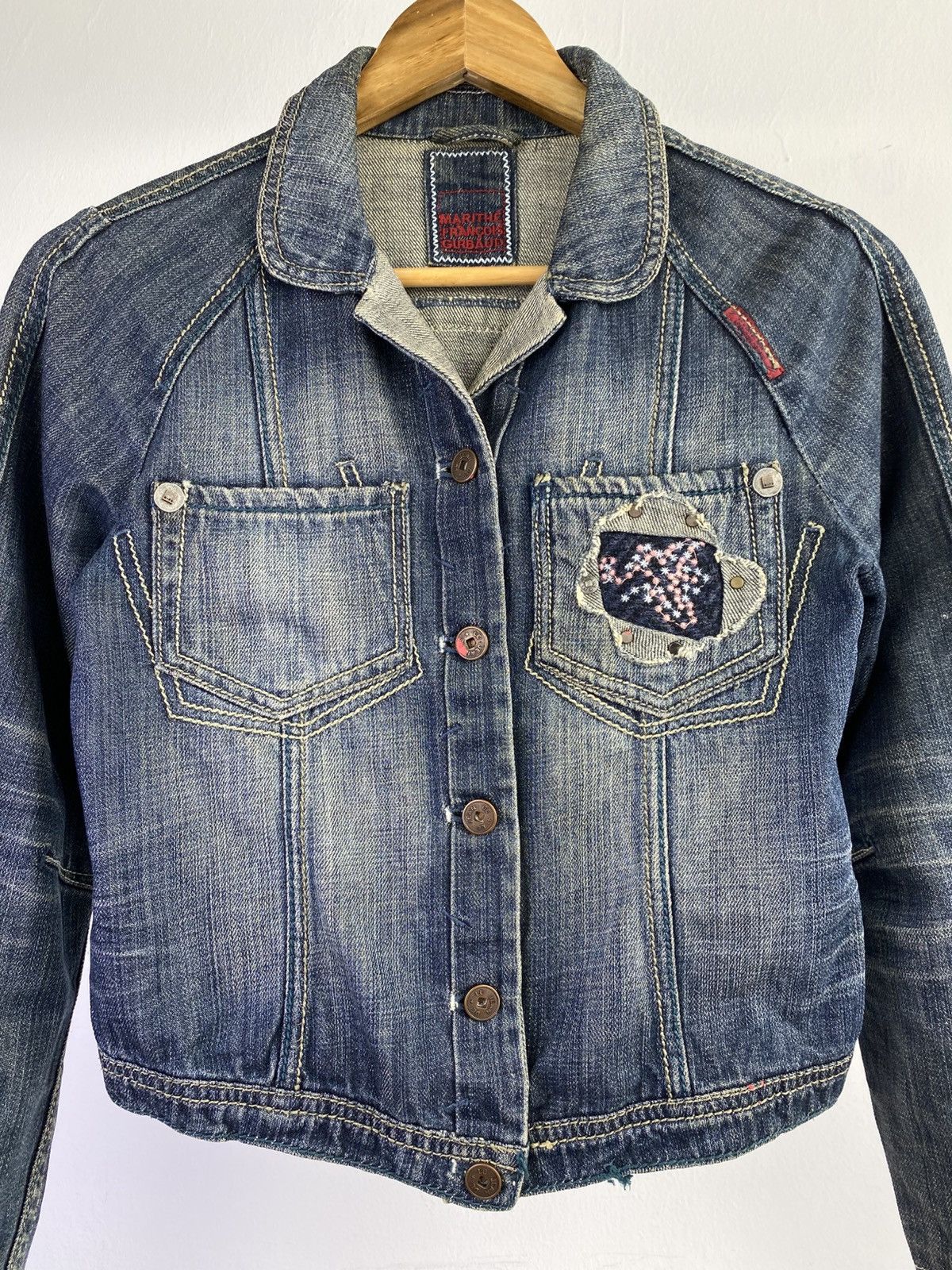 Marithe + Francois Girbaud Marithe + Francois Girbaud 00s Cropped Denim Jacket Size S / US 4 / IT 40 - 8 Thumbnail