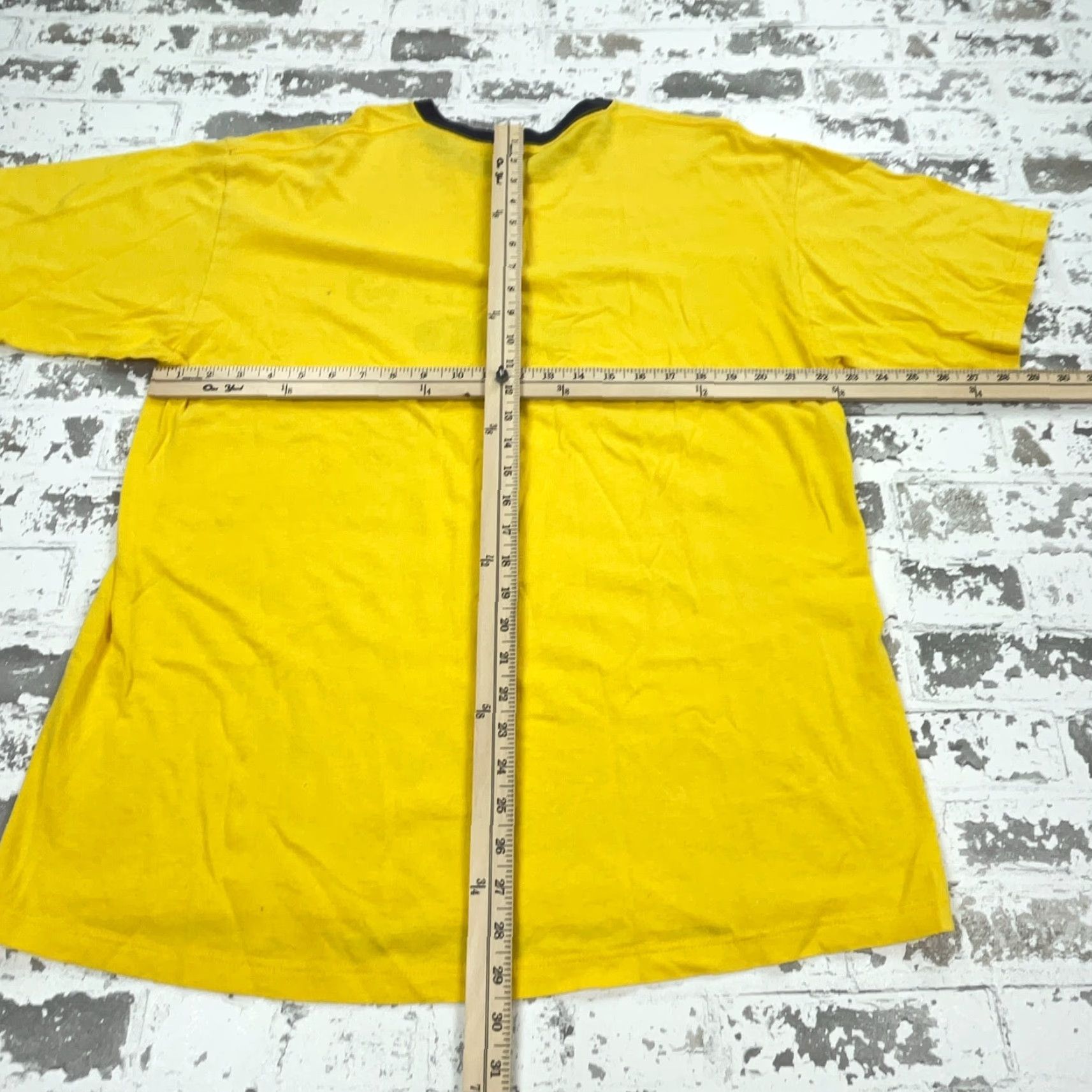 Chaps VINTAGE Chaps Ralph Lauren T Shirt Men L Yellow Ringer Spell Out Flag 90s Hipster Classic Retro Java? Size US L / EU 52-54 / 3 - 7 Thumbnail